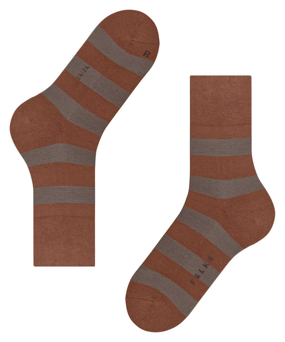 Falke Block Stripe Socks Sokken Heren Bruin | WUQ-840135