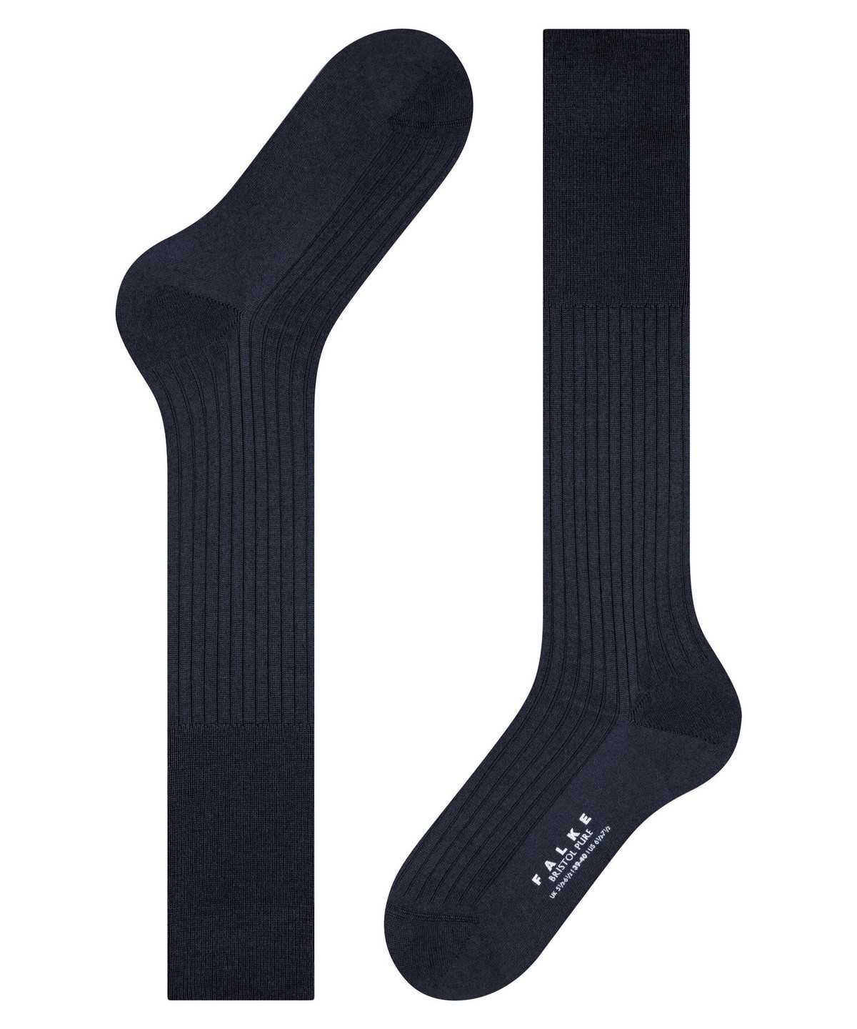 Falke Bristol Pure Knee-high Socks Sokken Heren Blauw | FHO-452890