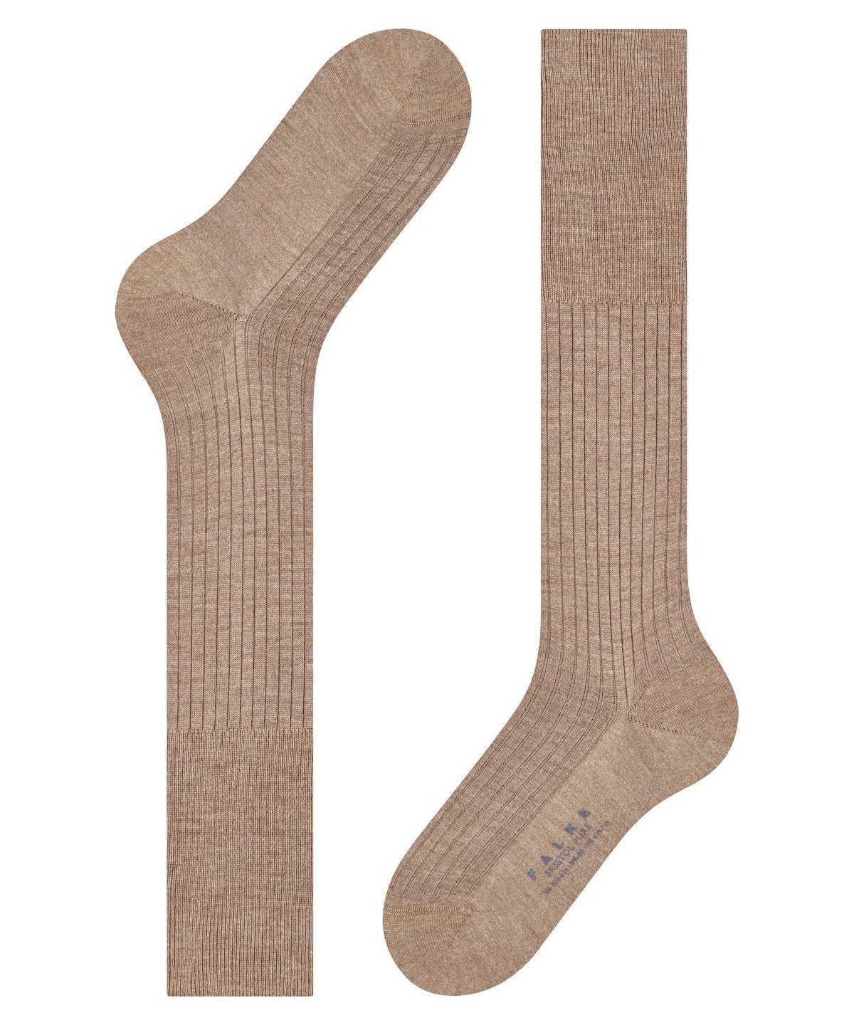 Falke Bristol Pure Knee-high Socks Sokken Heren Bruin | ABO-736580