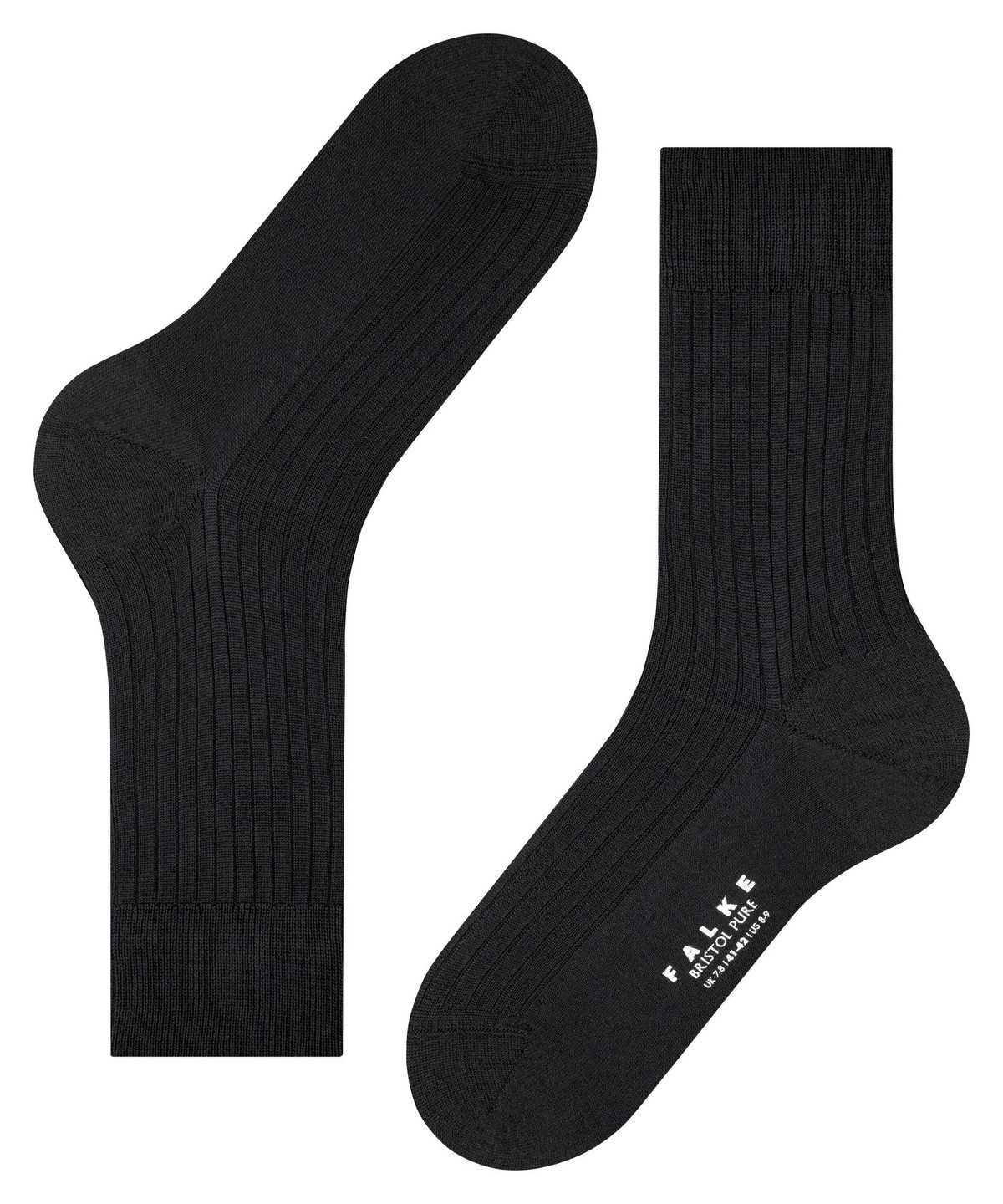 Falke Bristol Pure Socks Sokken Heren Zwart | LIJ-102573