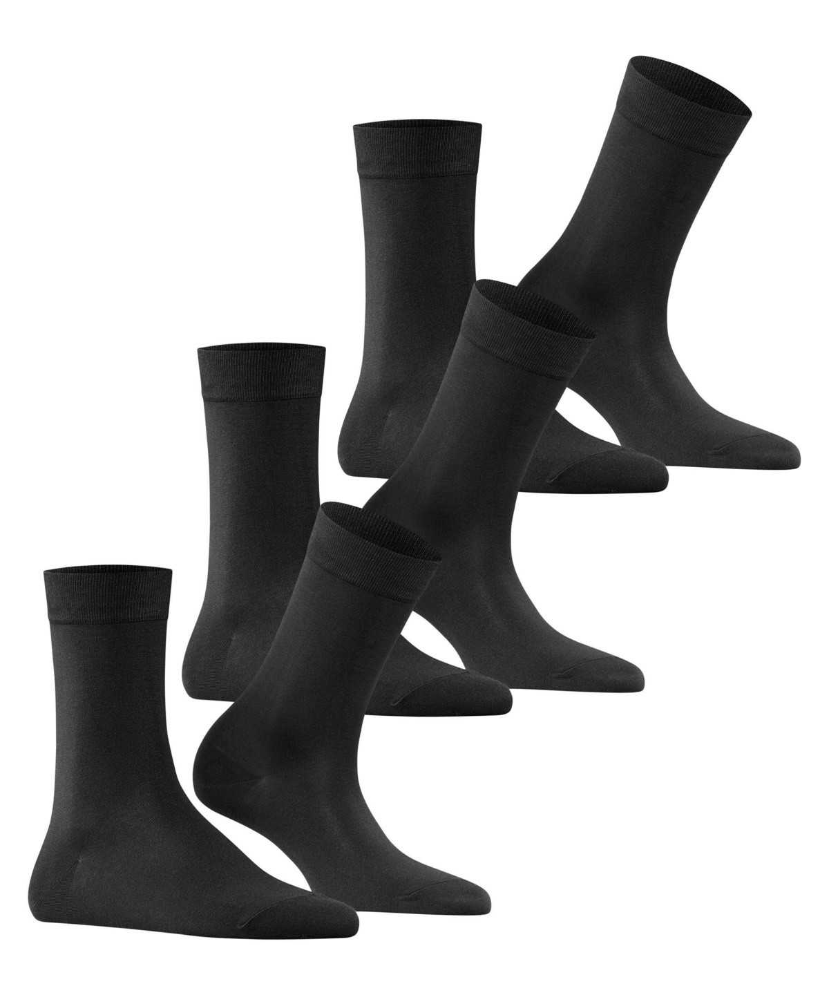 Falke Cotton Touch 3-Pack Socks Sokken Dames Zwart | XDO-419587