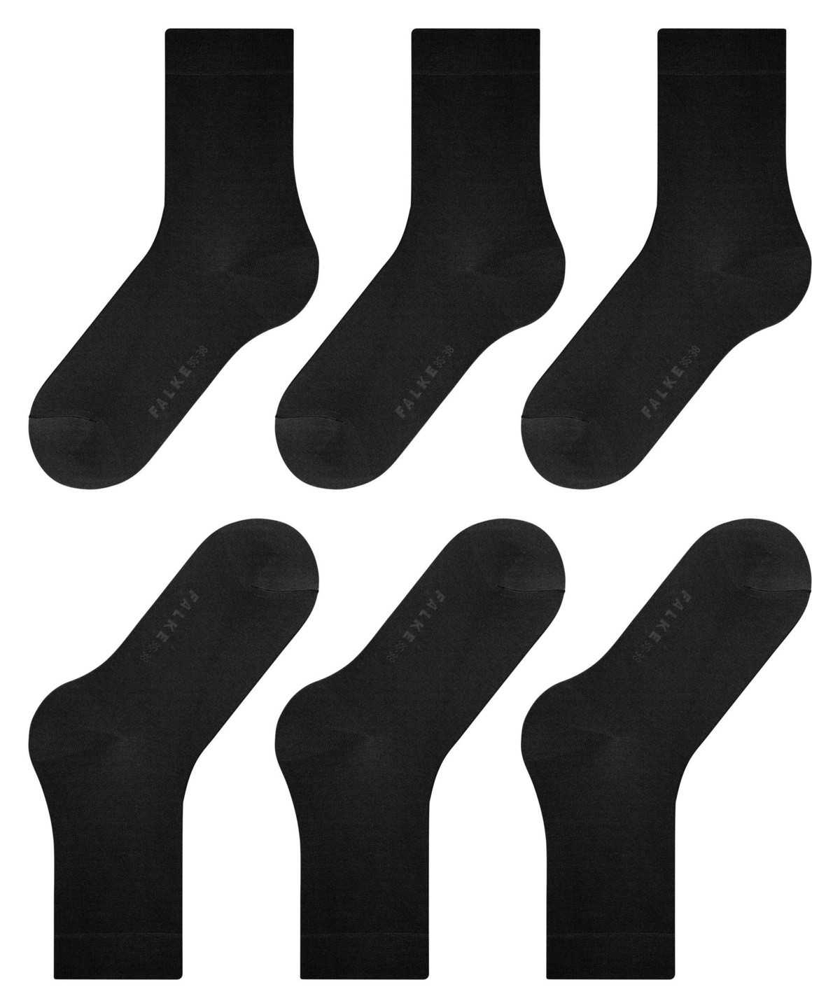 Falke Cotton Touch 3-Pack Socks Sokken Dames Zwart | XDO-419587