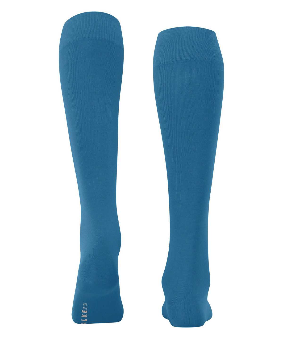 Falke Cotton Touch Knee-high Socks Sokken Dames Blauw | WZD-972306