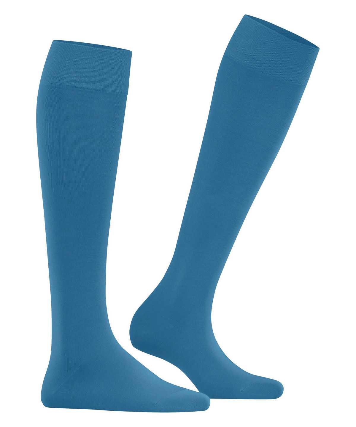 Falke Cotton Touch Knee-high Socks Sokken Dames Blauw | WZD-972306