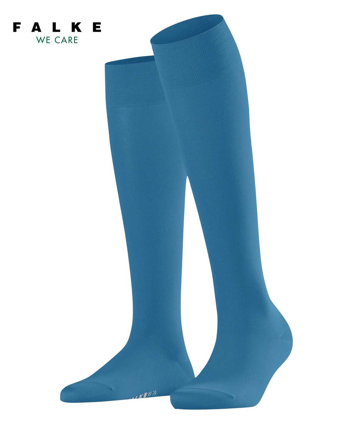 Falke Cotton Touch Knee-high Socks Sokken Dames Blauw | WZD-972306