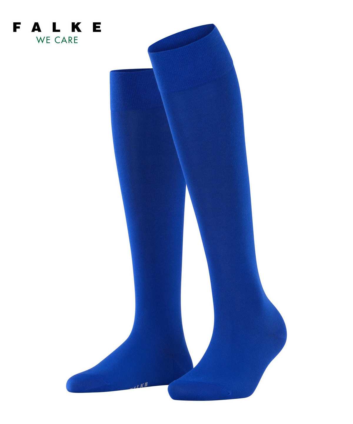 Falke Cotton Touch Knee-high Socks Sokken Dames Blauw | AOD-708659