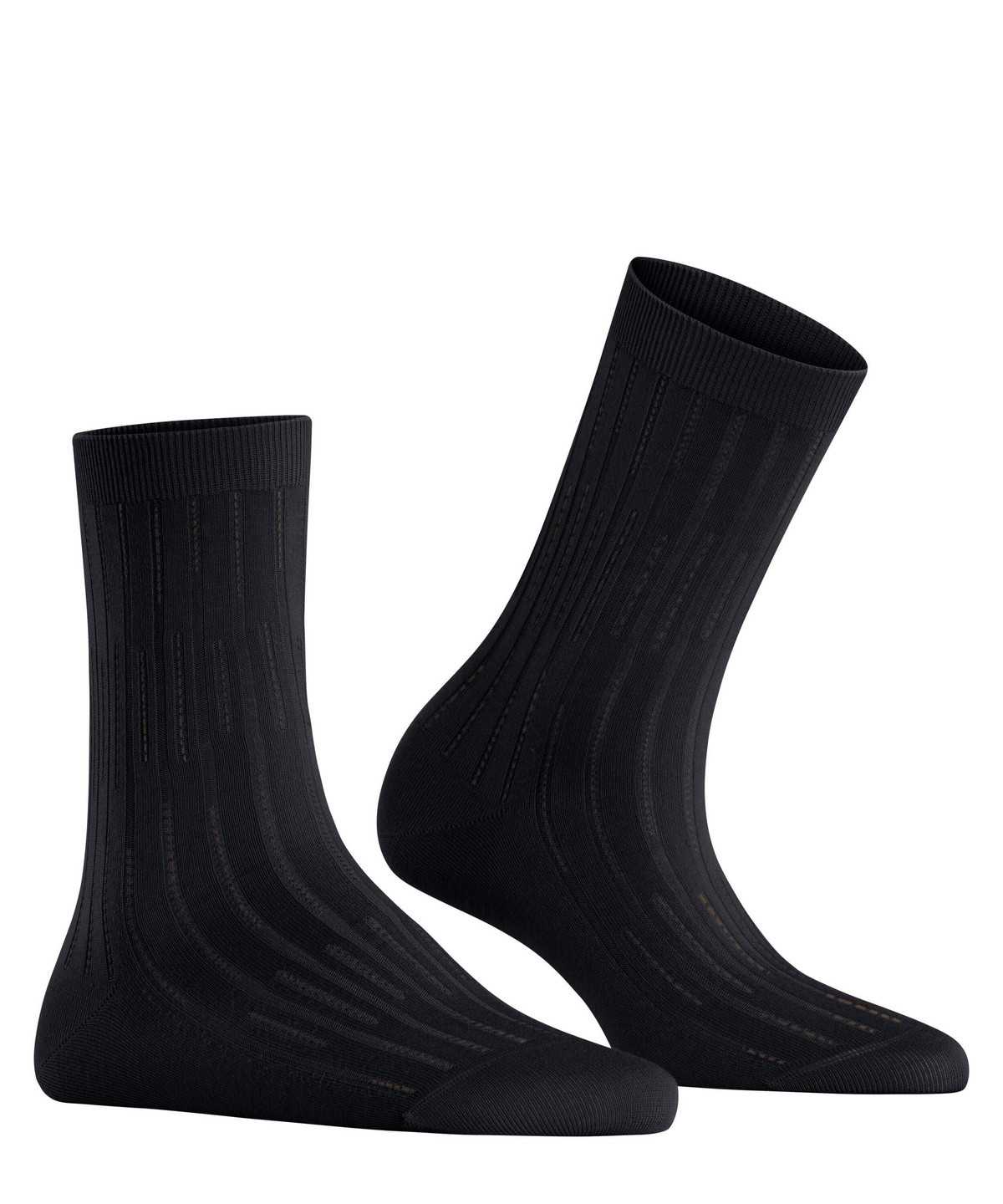 Falke Dash Rib Socks Sokken Dames Zwart | ZWG-052389