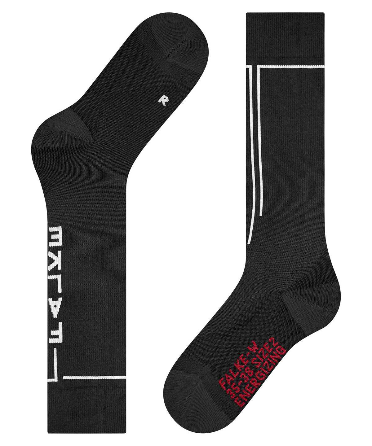 Falke Energizing Knee-high Socks Health Sports Socks Dames Zwart | AWH-289603