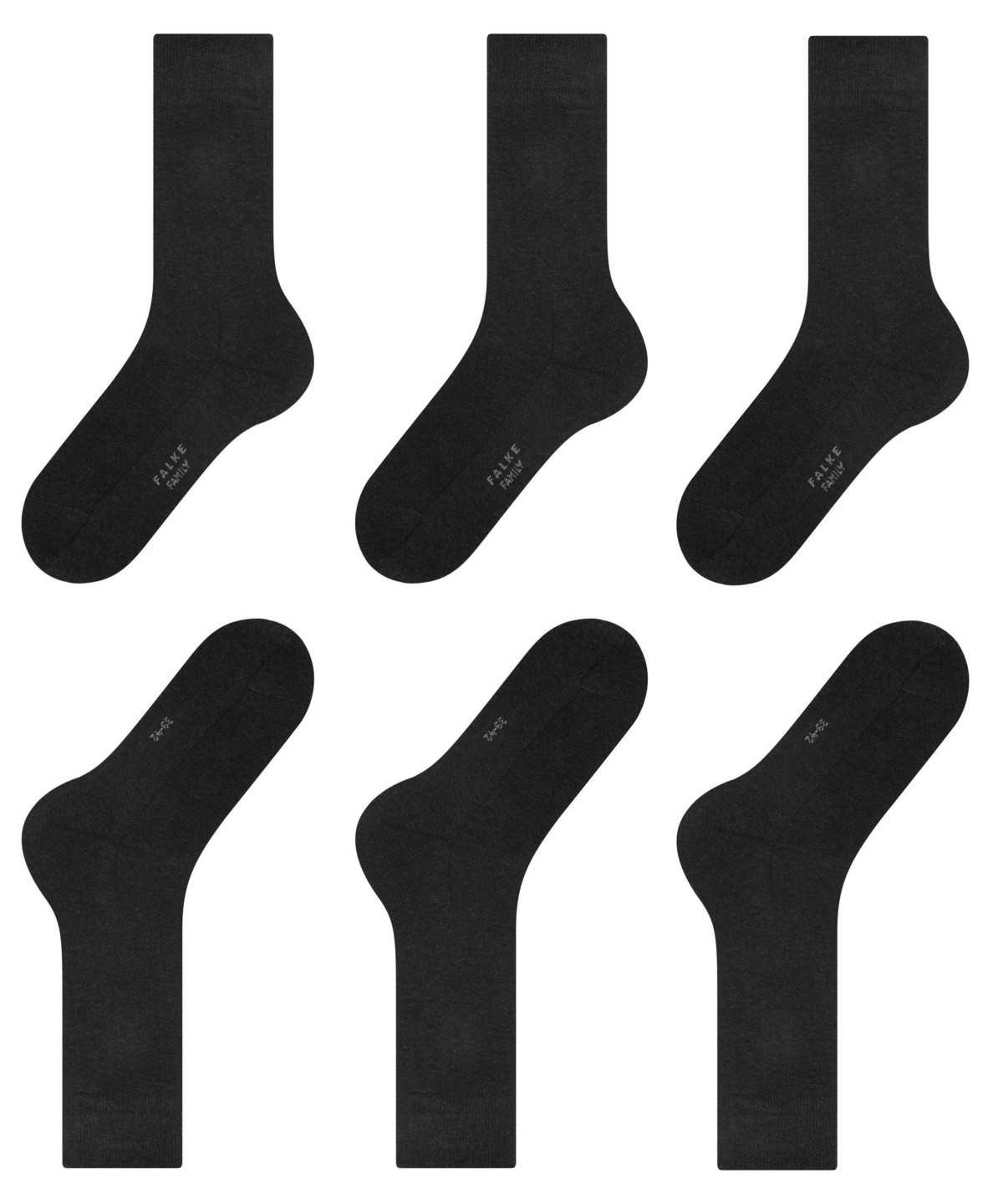 Falke Family 3-Pack Socks Sokken Heren Grijs | VTX-849765