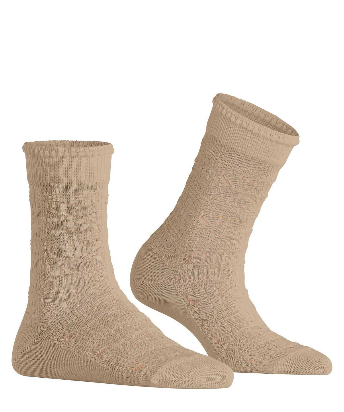 Falke Granny Square Socks Sokken Dames Bruin | IZF-603972