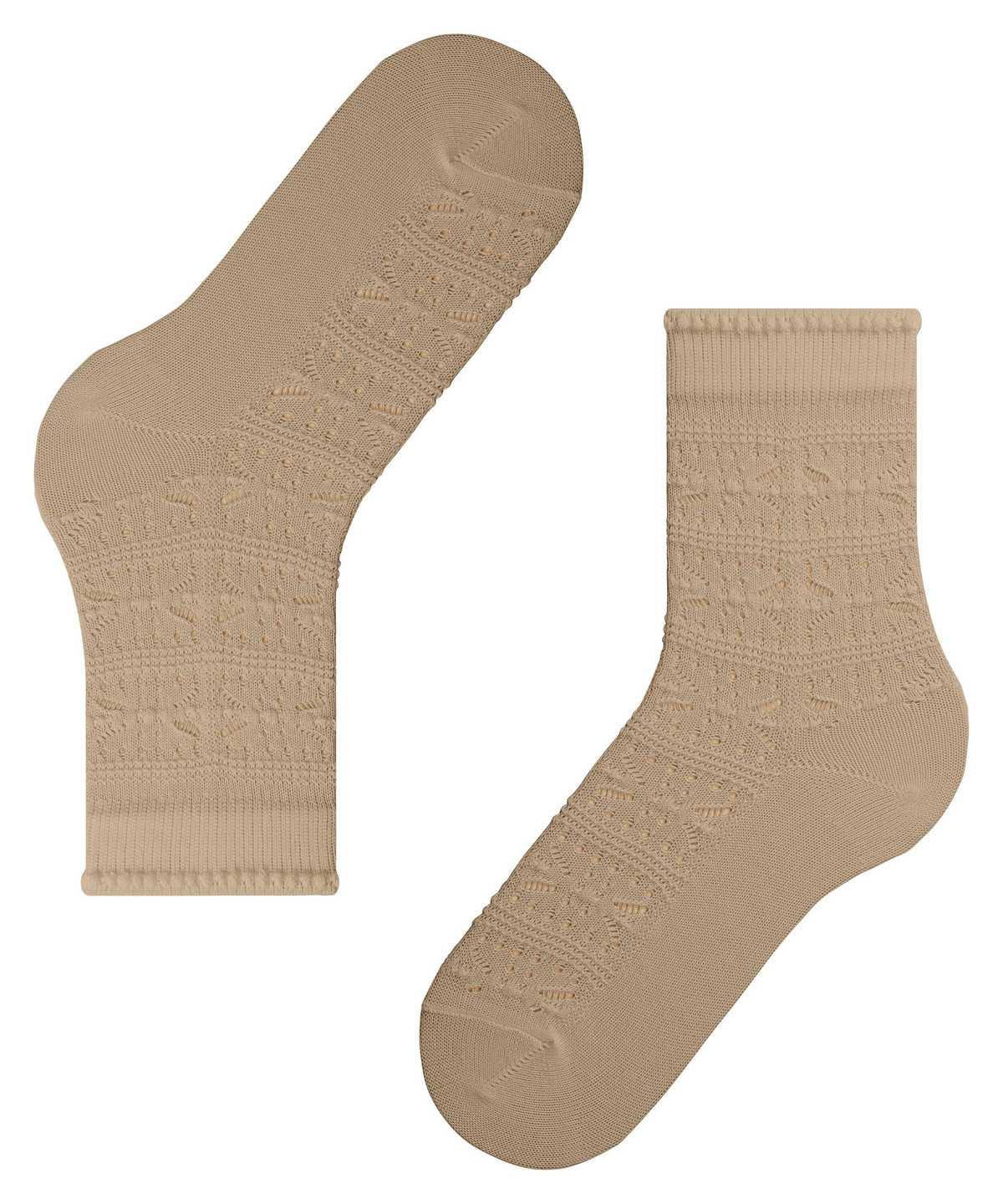 Falke Granny Square Socks Sokken Dames Bruin | IZF-603972