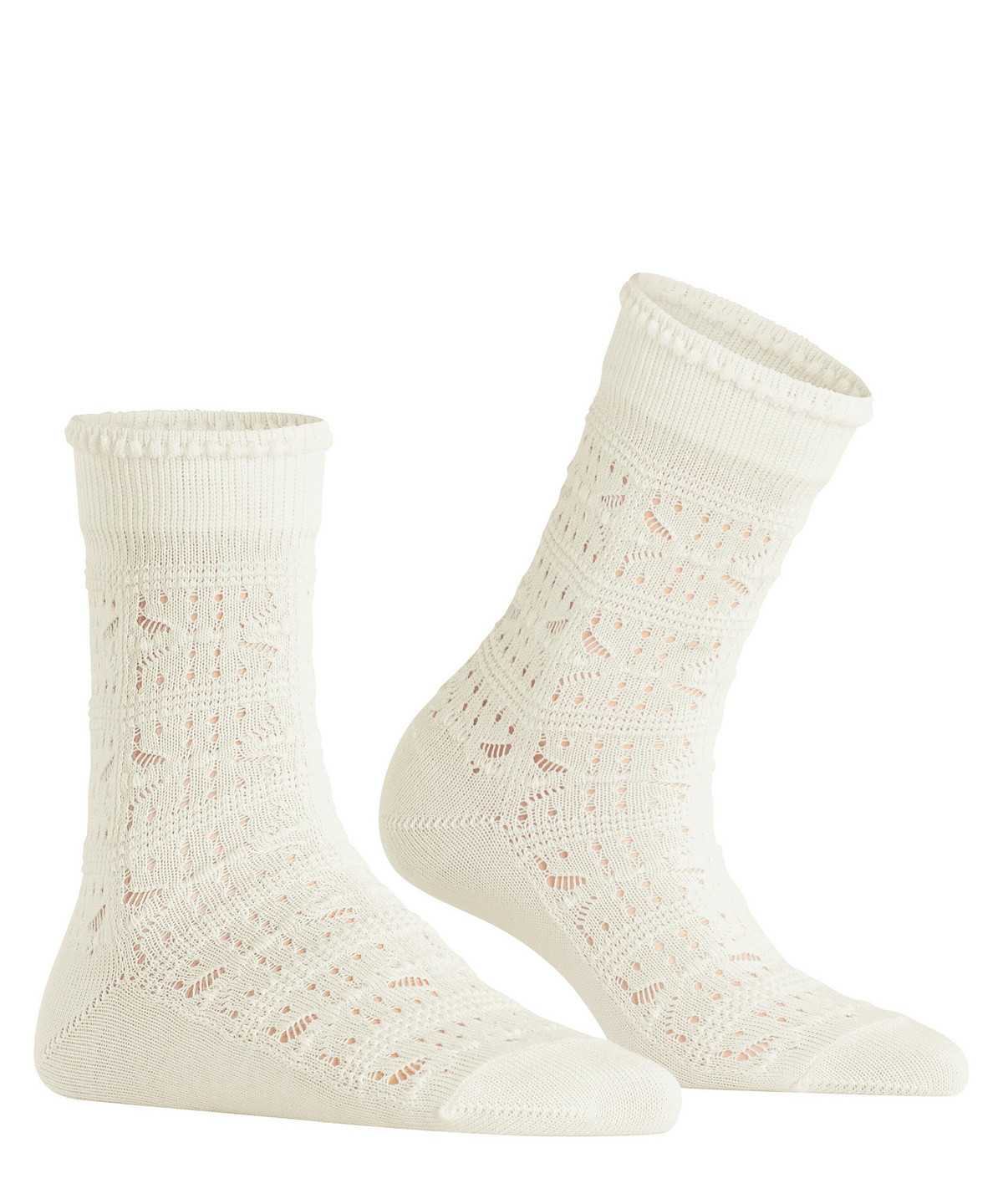 Falke Granny Square Socks Sokken Dames Wit | JLQ-075412