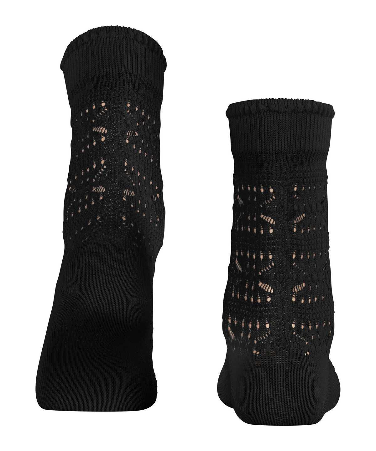 Falke Granny Square Socks Sokken Dames Zwart | KFW-714509