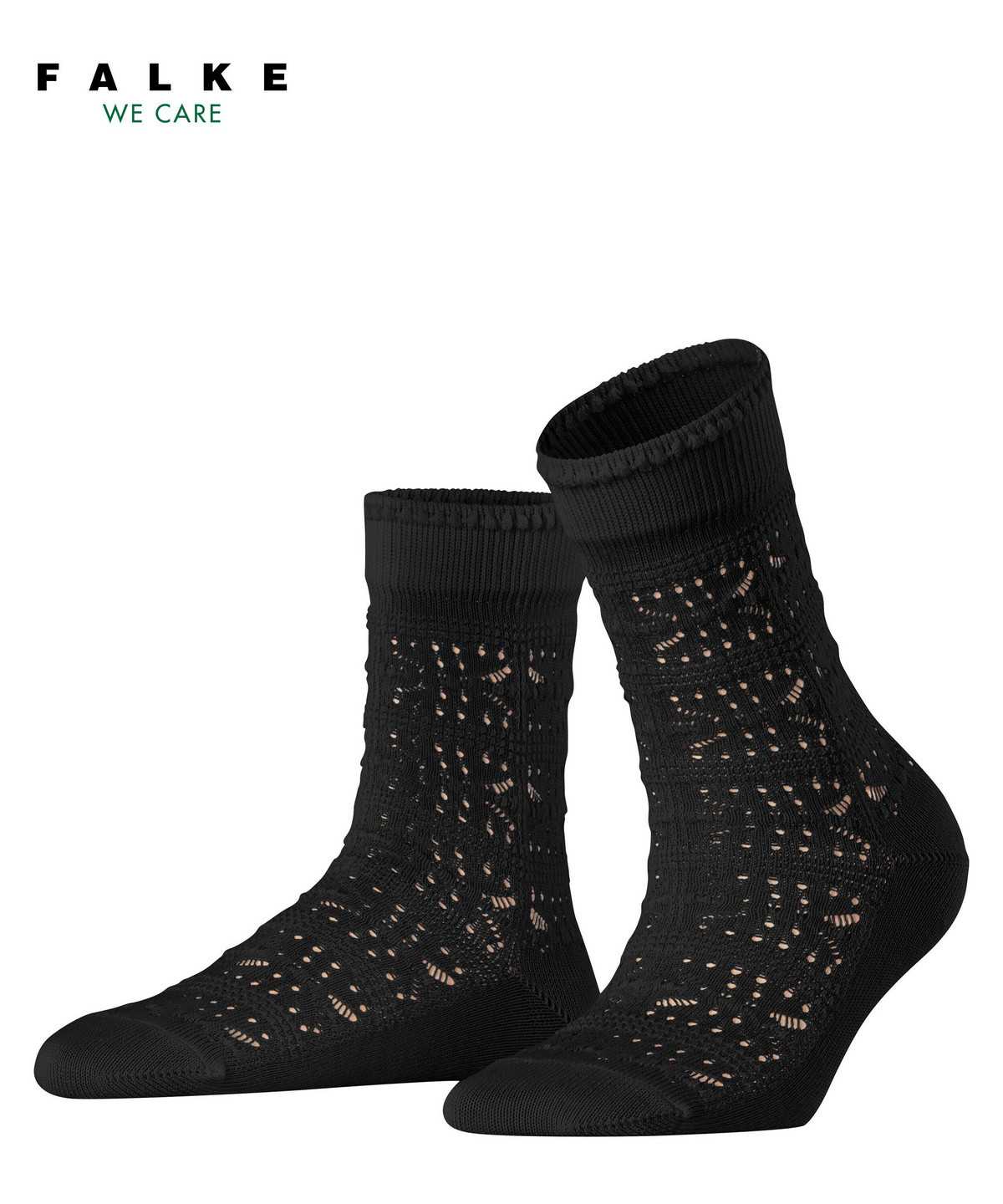 Falke Granny Square Socks Sokken Dames Zwart | KFW-714509