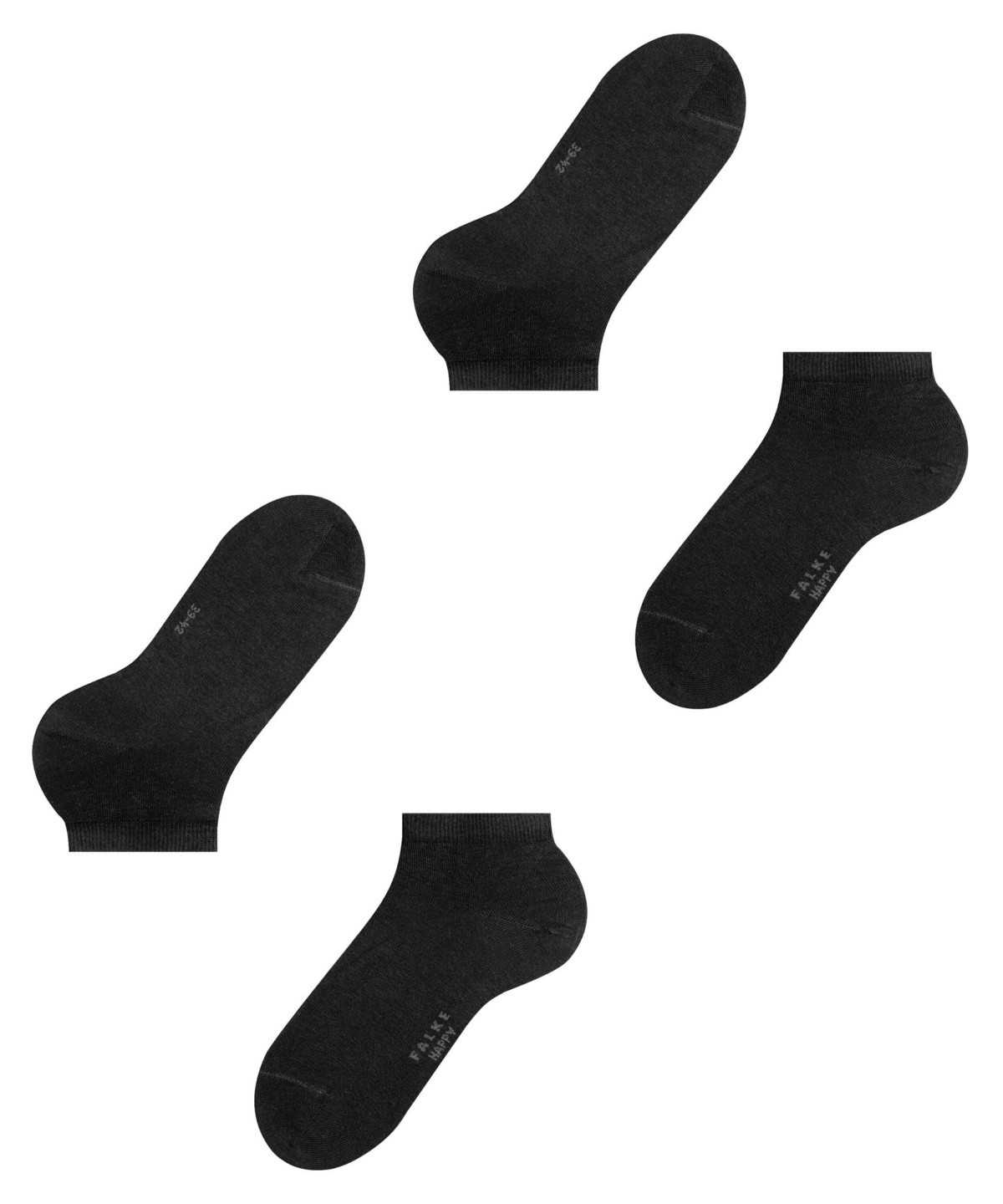 Falke Happy 2-Pack Sneaker socks Sokken Heren Zwart | BZK-753618