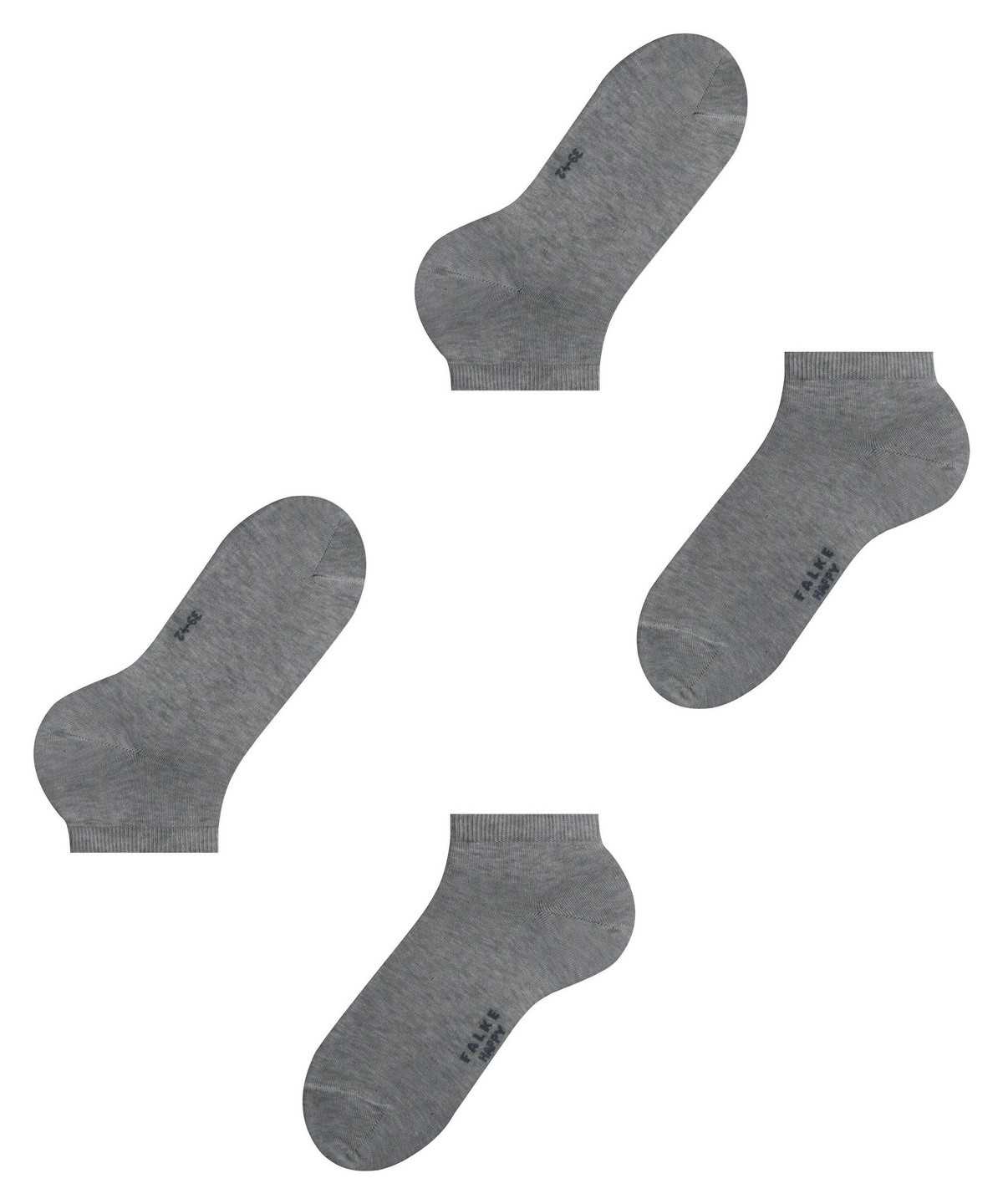 Falke Happy 2-Pack Sneaker socks Sokken Heren Grijs | CKL-279086