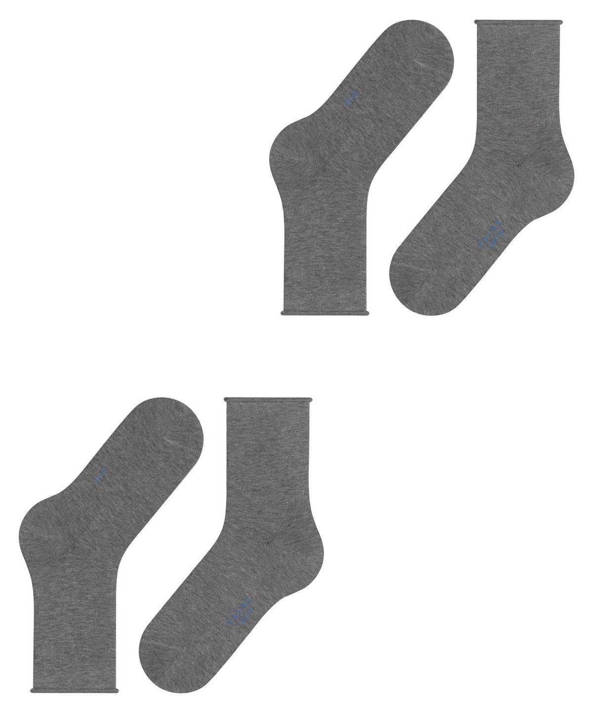 Falke Happy 2-Pack Socks Sokken Dames Grijs | BWE-734158