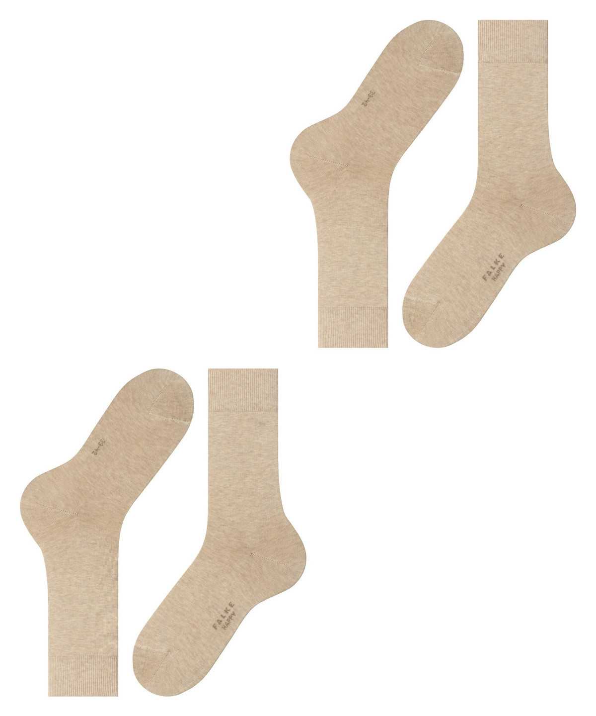 Falke Happy 2-Pack Socks Sokken Heren Beige | EDL-215349