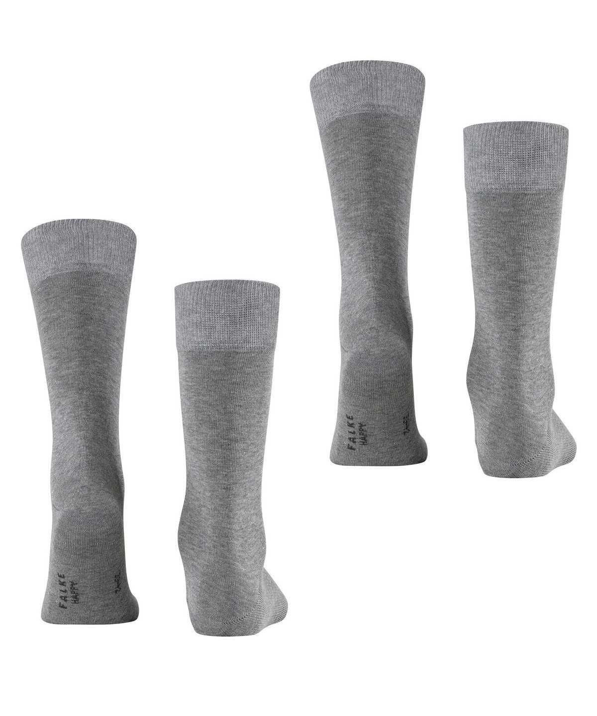 Falke Happy 2-Pack Socks Sokken Heren Grijs | KIY-813429