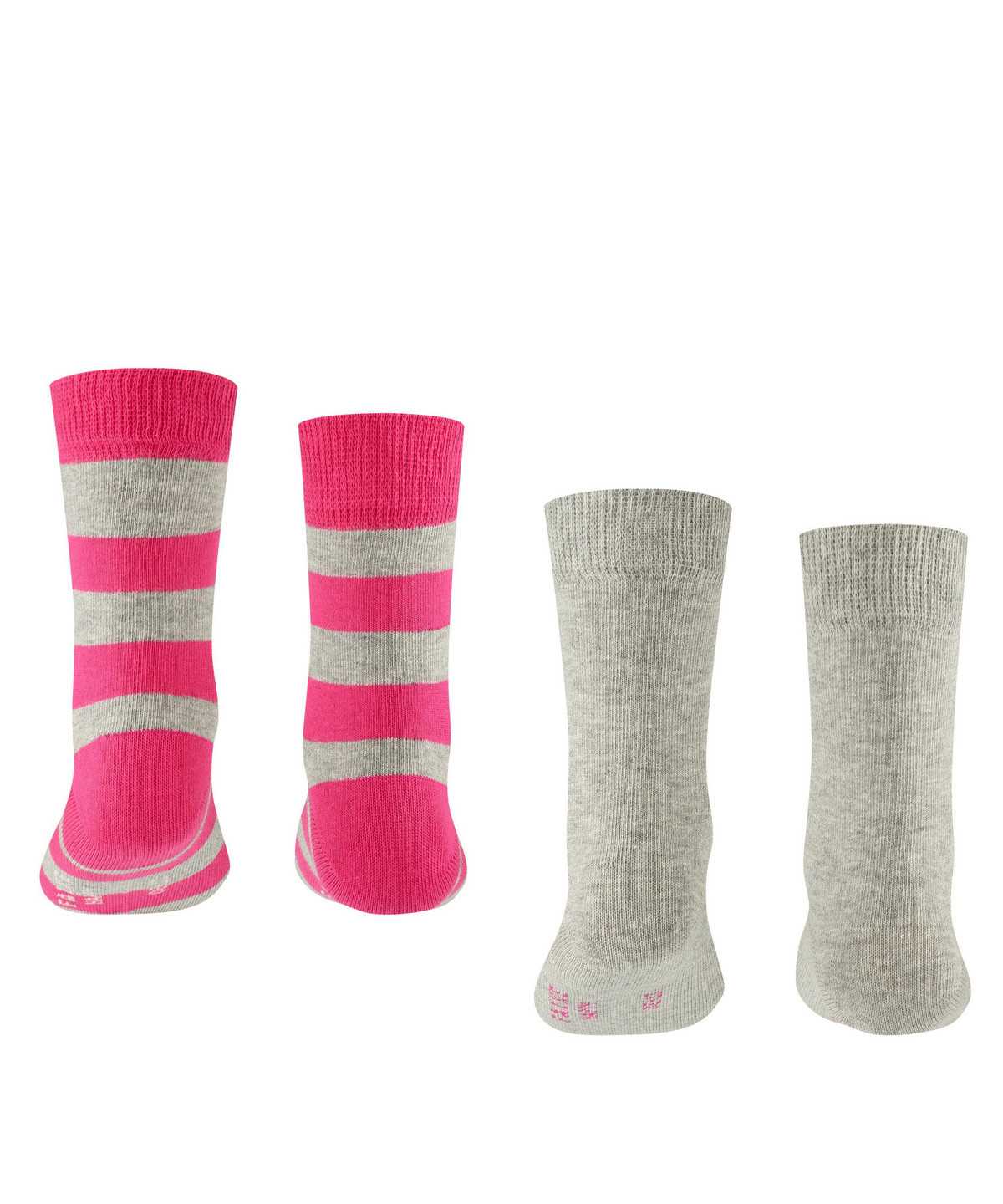 Falke Happy Stripe 2-Pack Socks Sokken Kinderen Grijs | LYJ-895637