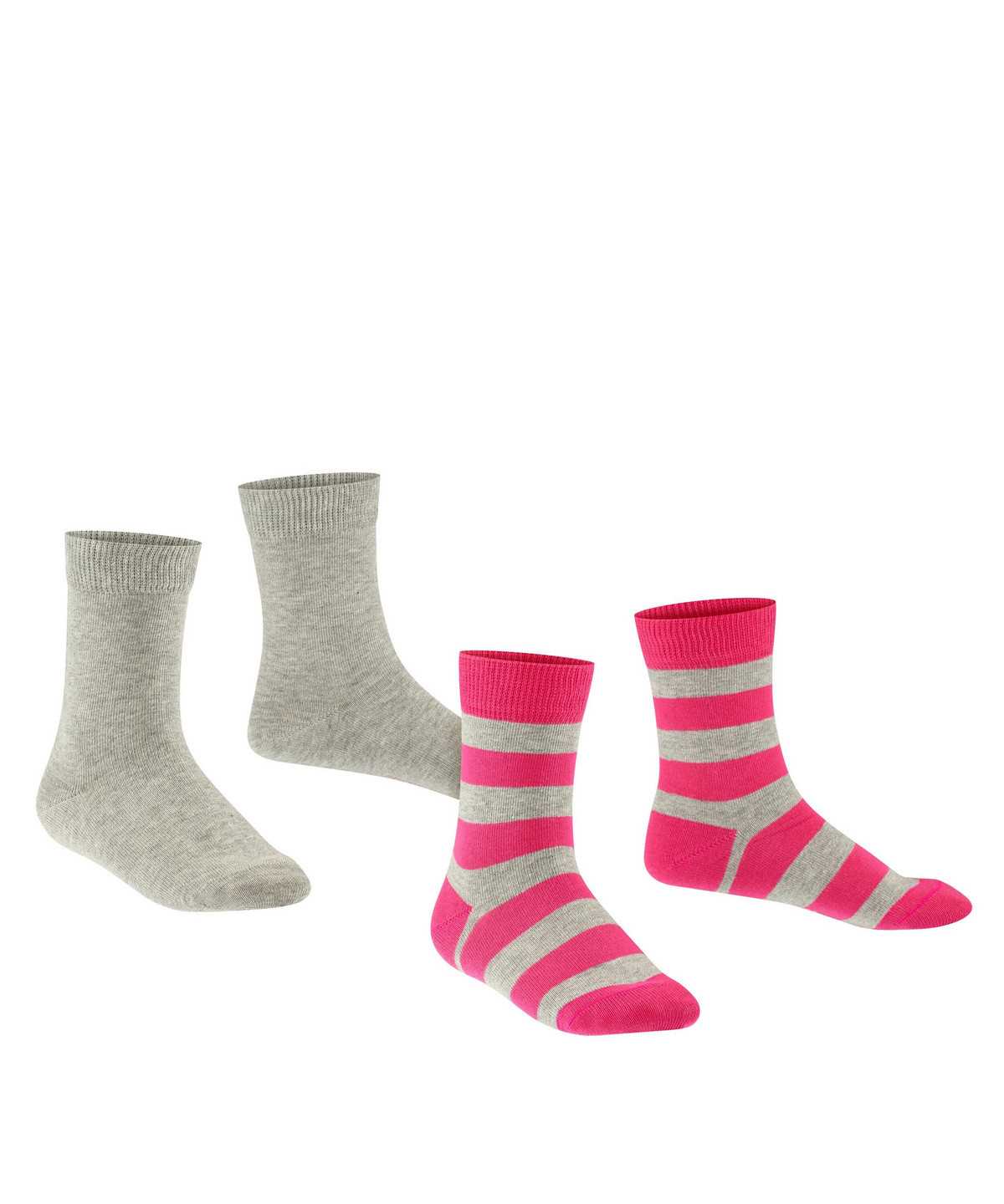 Falke Happy Stripe 2-Pack Socks Sokken Kinderen Grijs | LYJ-895637