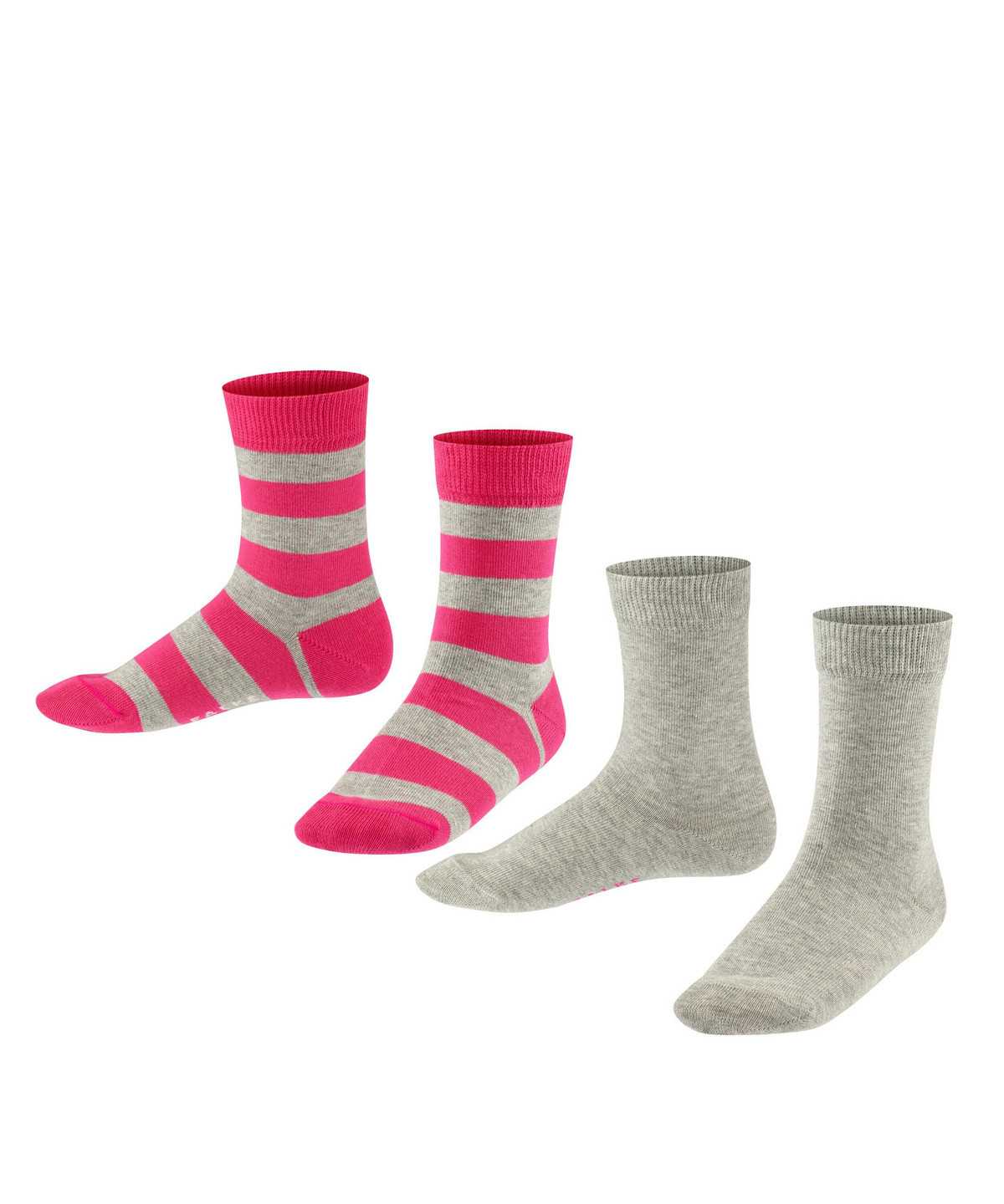 Falke Happy Stripe 2-Pack Socks Sokken Kinderen Grijs | LYJ-895637