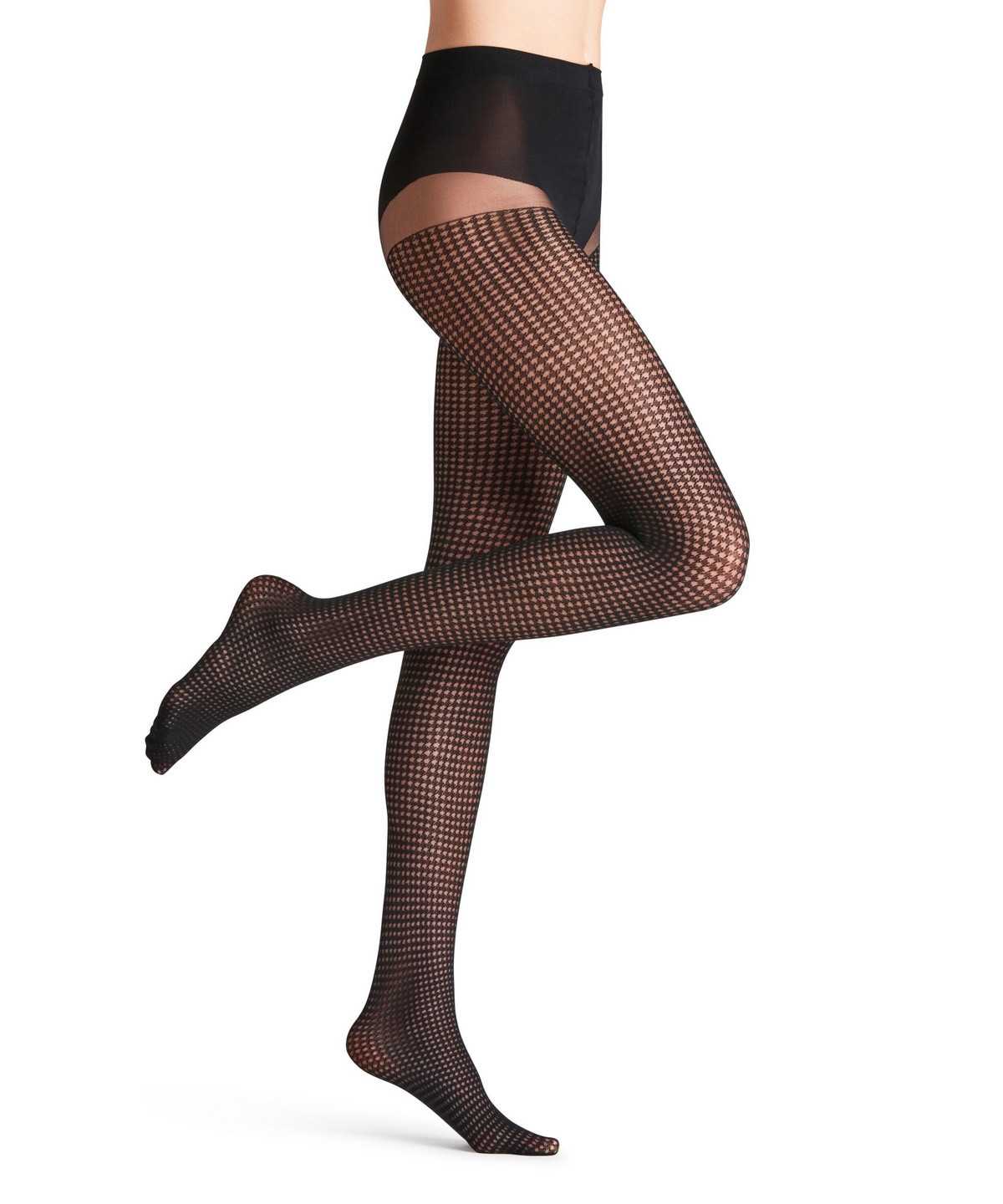 Falke Houndstooth 15 DEN Tights Tights Dames Zwart | LAF-597823