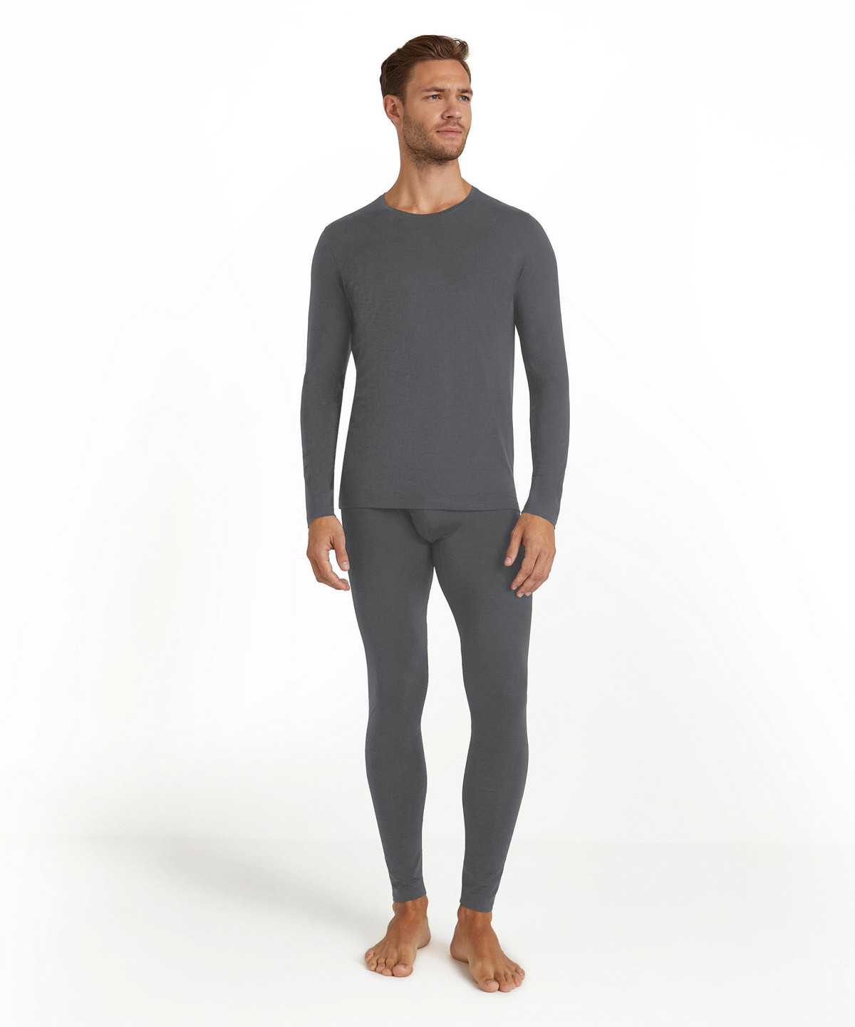 Falke Long sleeve shirt Round-neck Daily ClimaWool Long Sleeve T-Shirts Heren Grijs | DPT-893250