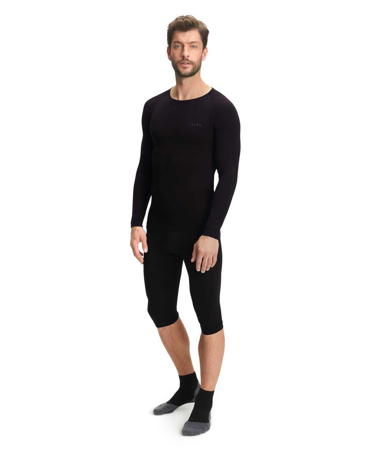 Falke Long sleeve shirt Warm Long Sleeve T-Shirts Heren Zwart | ASN-367590