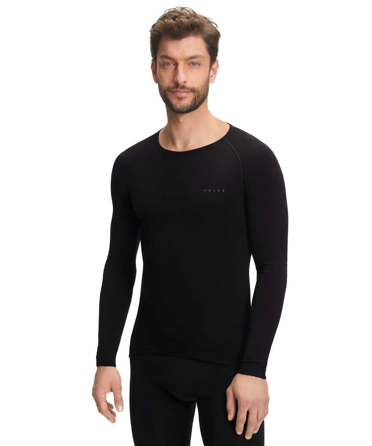 Falke Long sleeve shirt Warm Long Sleeve T-Shirts Heren Zwart | ASN-367590