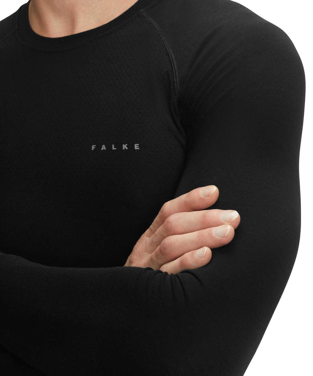 Falke Long sleeve shirt Wool-Tech Light Long Sleeve T-Shirts Heren Zwart | GEZ-614935