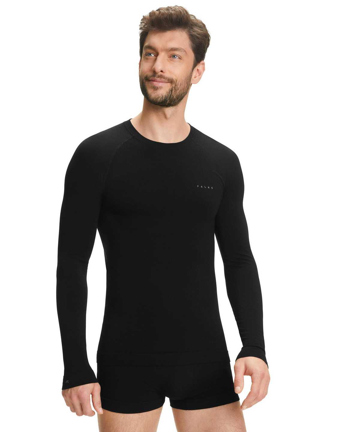 Falke Long sleeve shirt Wool-Tech Light Long Sleeve T-Shirts Heren Zwart | GEZ-614935