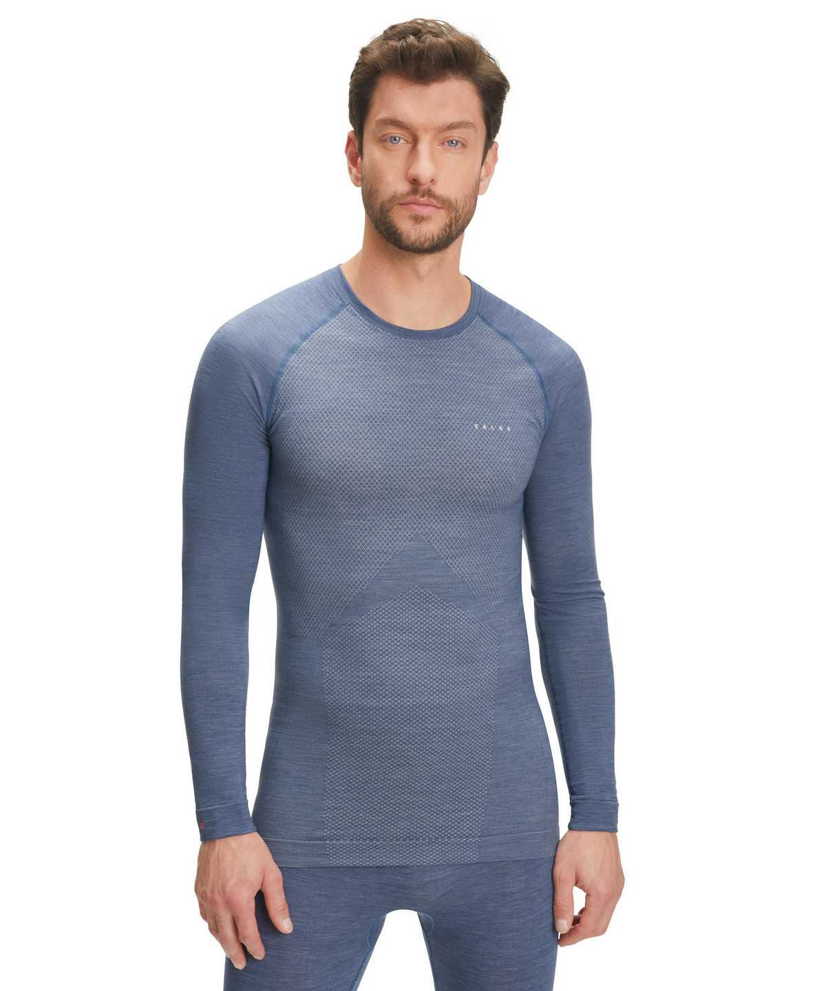 Falke Long sleeve shirt Wool-Tech Light Long Sleeve T-Shirts Heren Blauw | MGY-928135