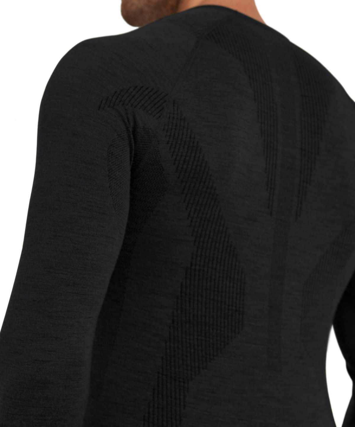 Falke Long sleeve shirt Wool-Tech Long Sleeve T-Shirts Heren Zwart | CMR-326704