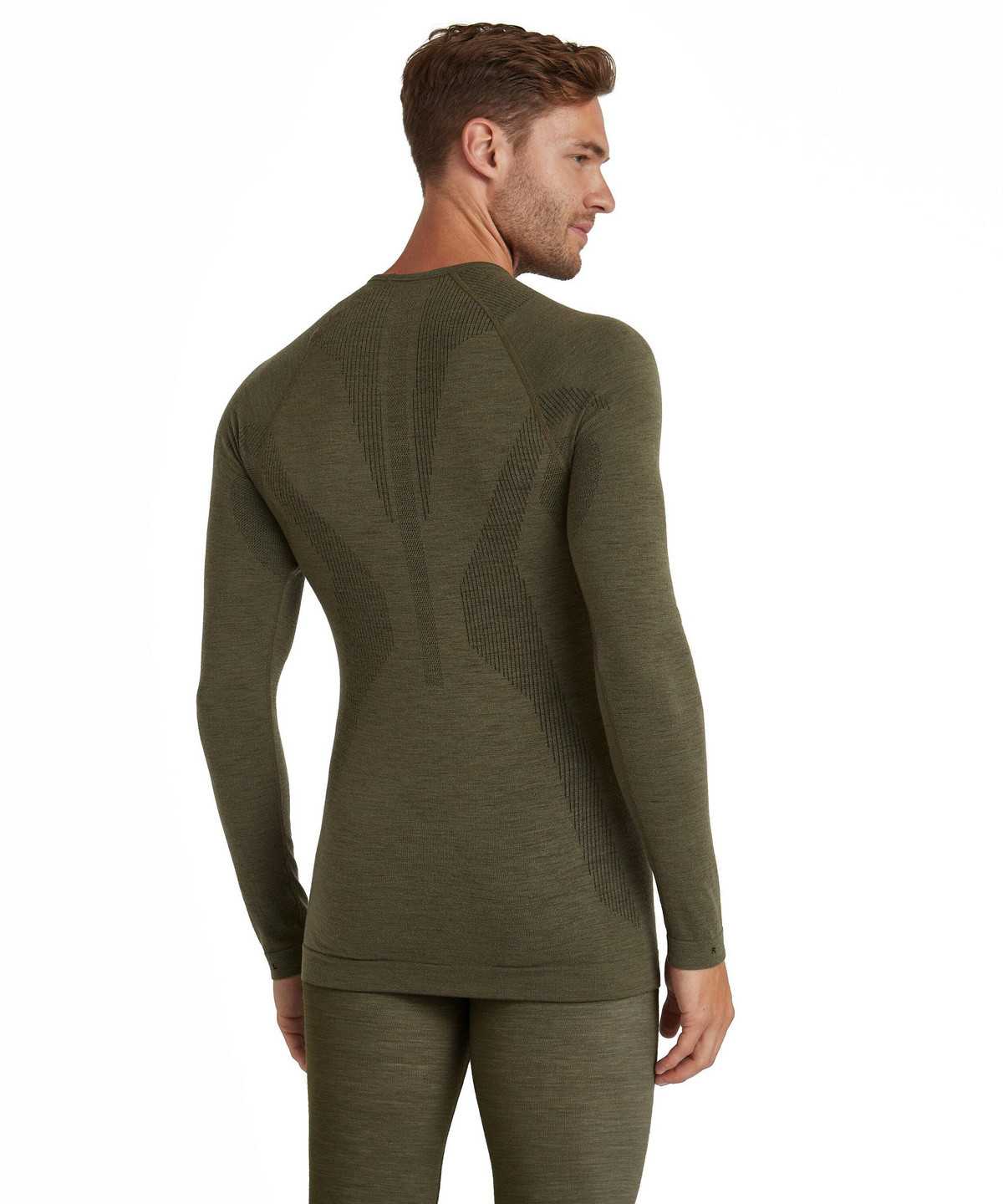 Falke Long sleeve shirt Wool-Tech Long Sleeve T-Shirts Heren Groen | ZEW-124960