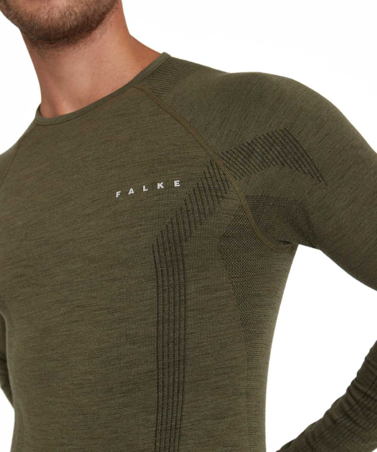 Falke Long sleeve shirt Wool-Tech Long Sleeve T-Shirts Heren Groen | ZEW-124960