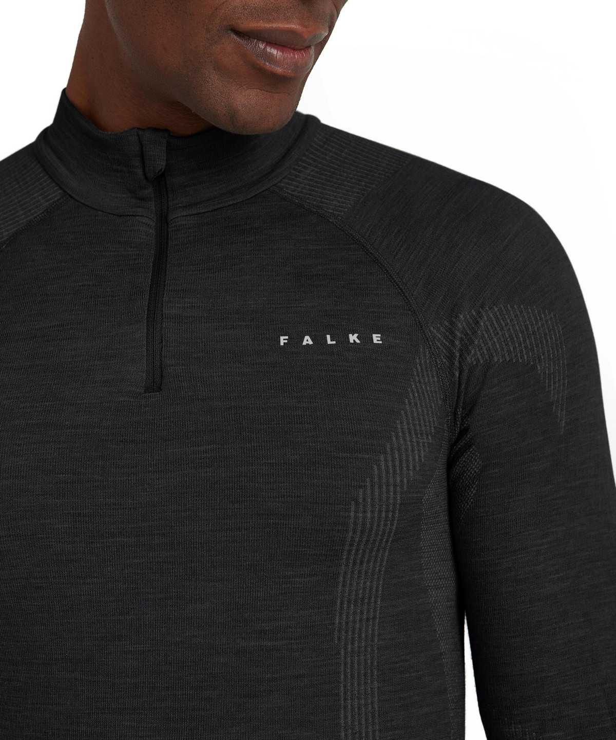 Falke Long sleeve shirt Wool-Tech Long Sleeve T-Shirts Heren Zwart | HSJ-217039