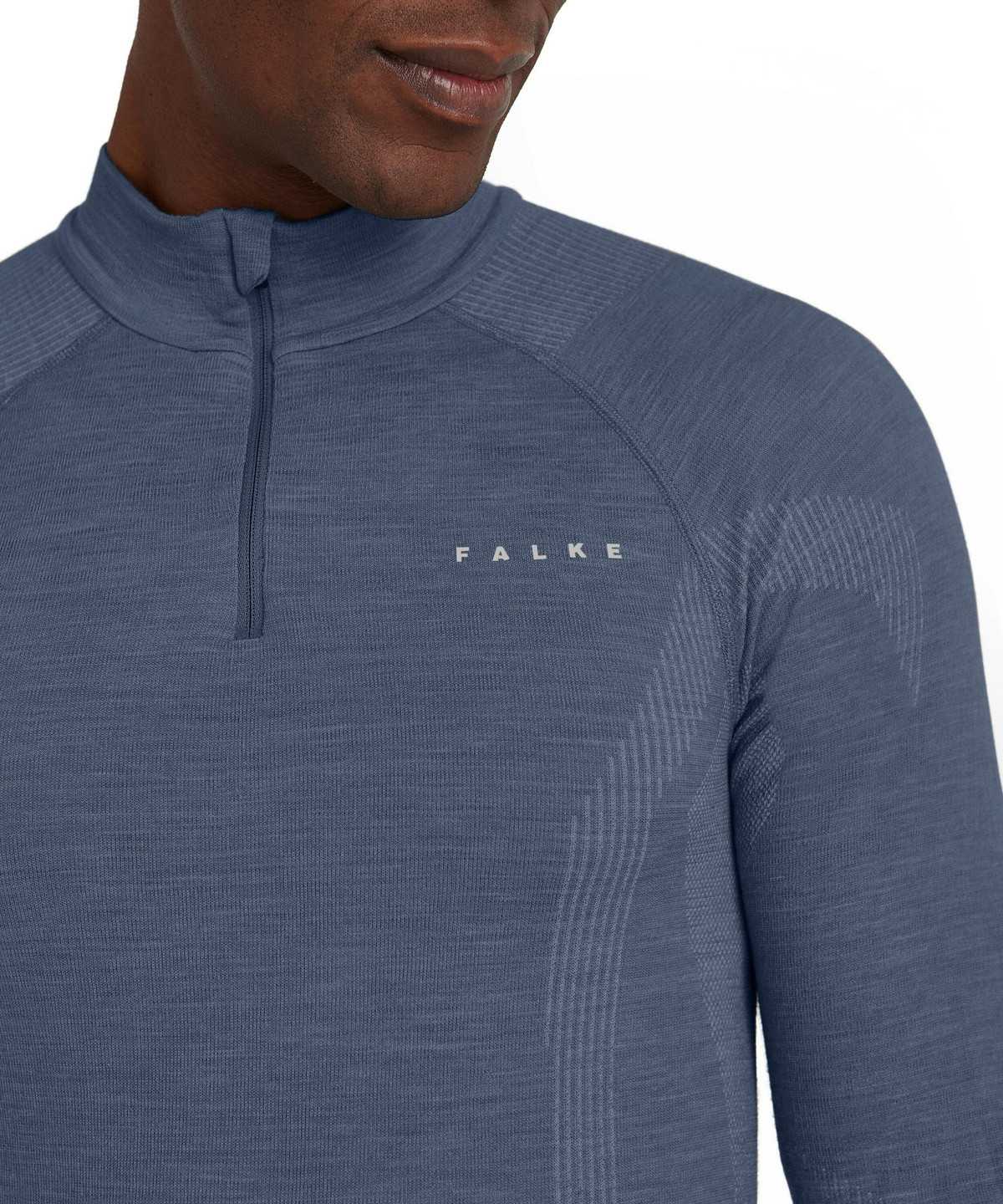 Falke Long sleeve shirt Wool-Tech Long Sleeve T-Shirts Heren Blauw | FUB-268715