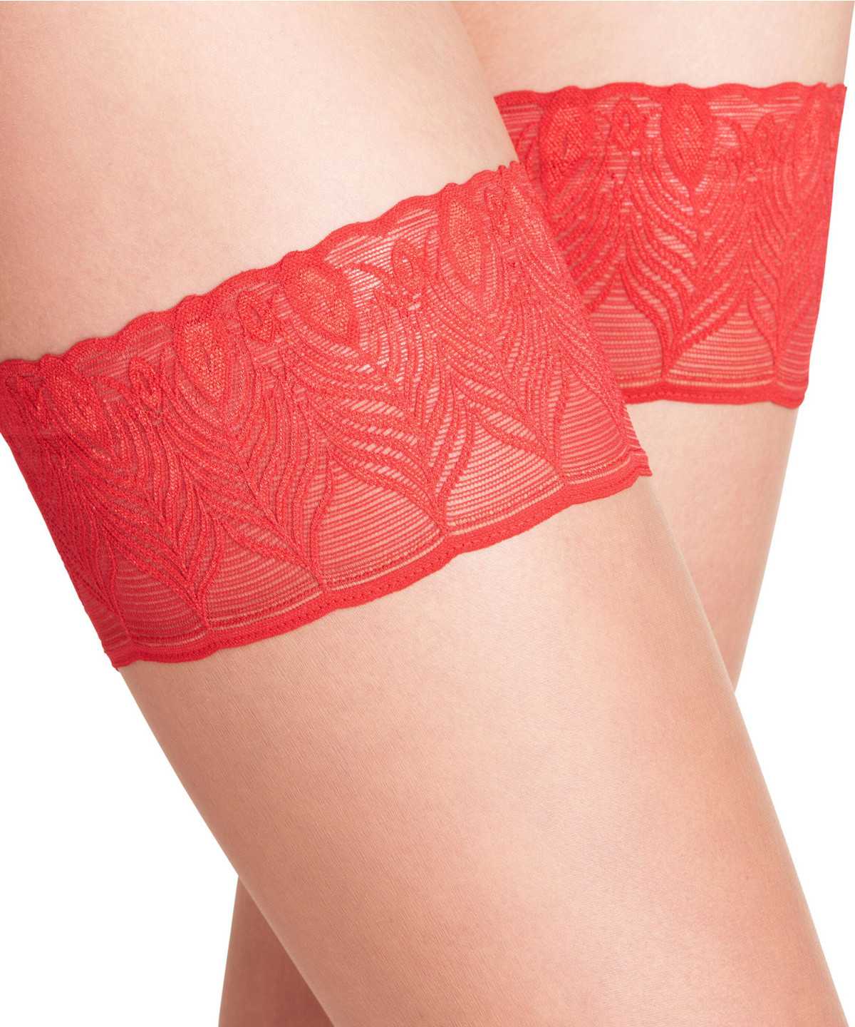 Falke Lunelle 8 DEN Stay-ups Thigh Highs Dames Rood | ZLU-205461