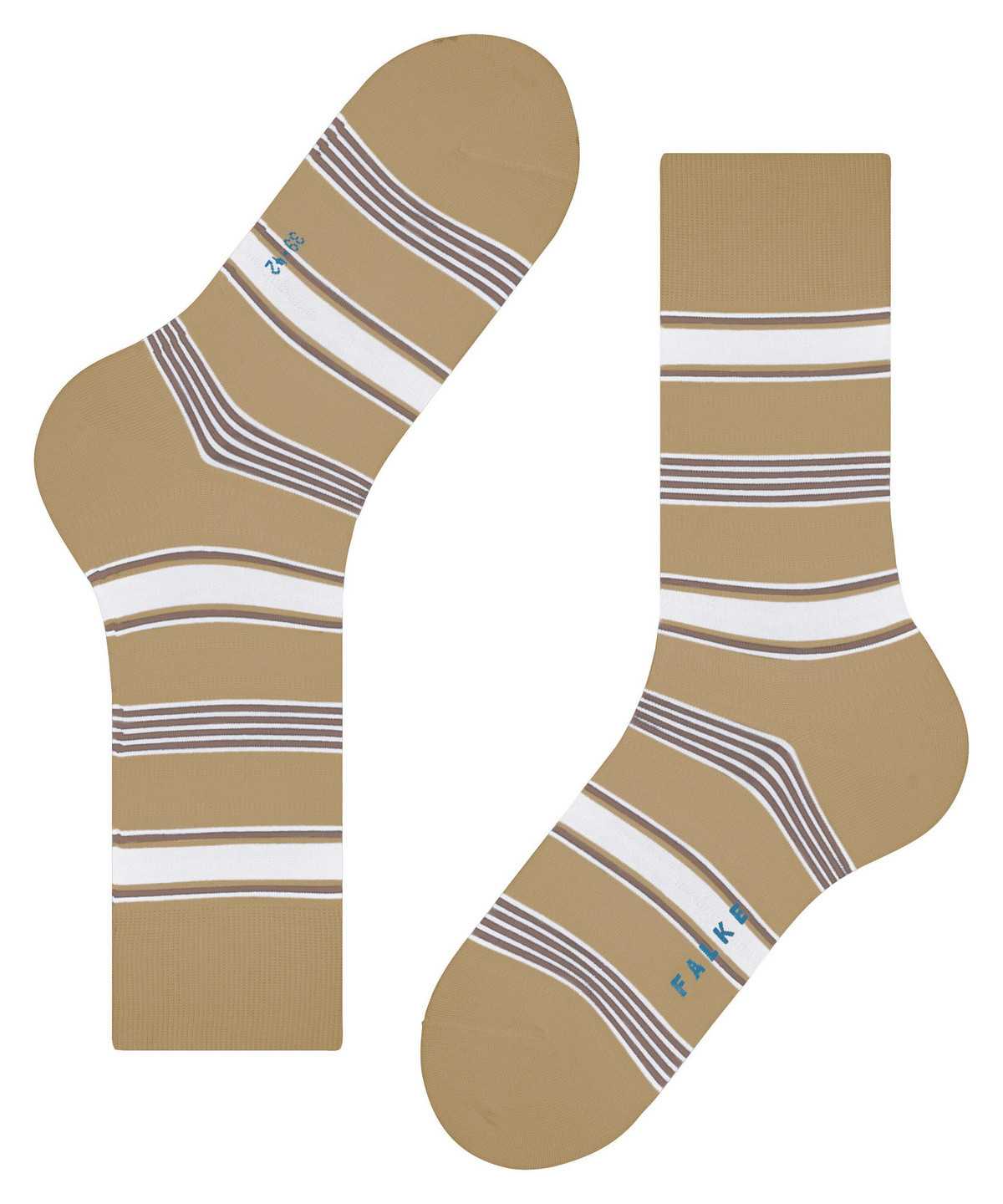 Falke Marina Stripe Socks Sokken Heren Beige | SKF-603281