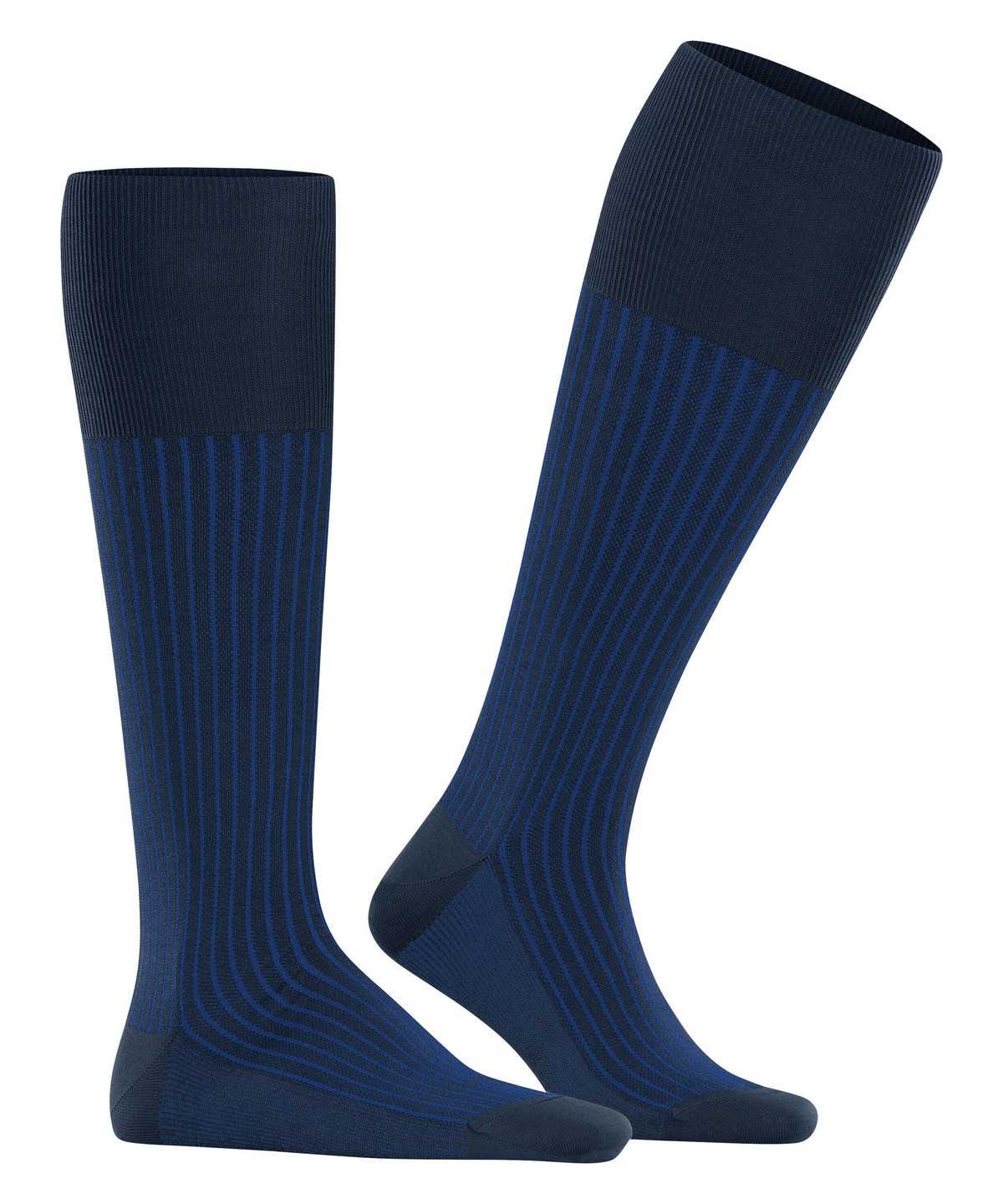 Falke Oxford Stripe Knee-high Socks Sokken Heren Blauw | ISO-504327