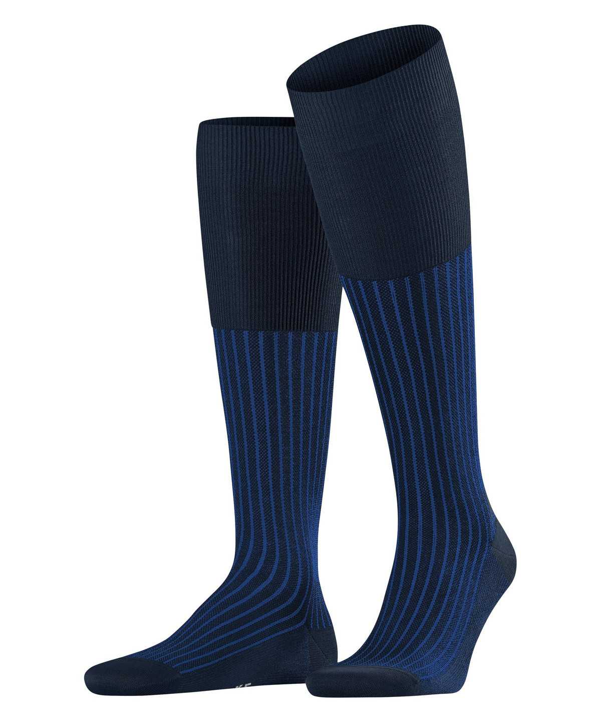 Falke Oxford Stripe Knee-high Socks Sokken Heren Blauw | ISO-504327