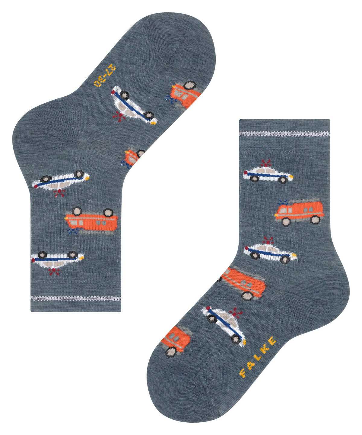 Falke Police and Fire Cars Socks Sokken Kinderen Blauw | CUX-365980