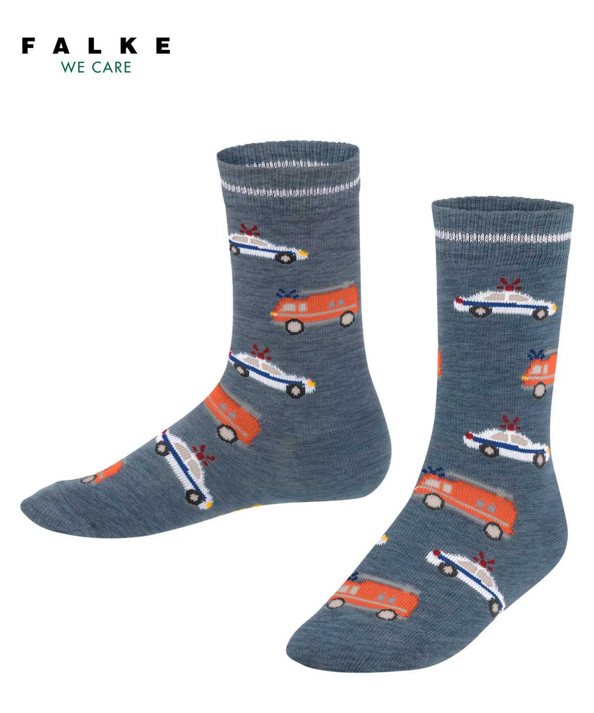 Falke Police and Fire Cars Socks Sokken Kinderen Blauw | CUX-365980