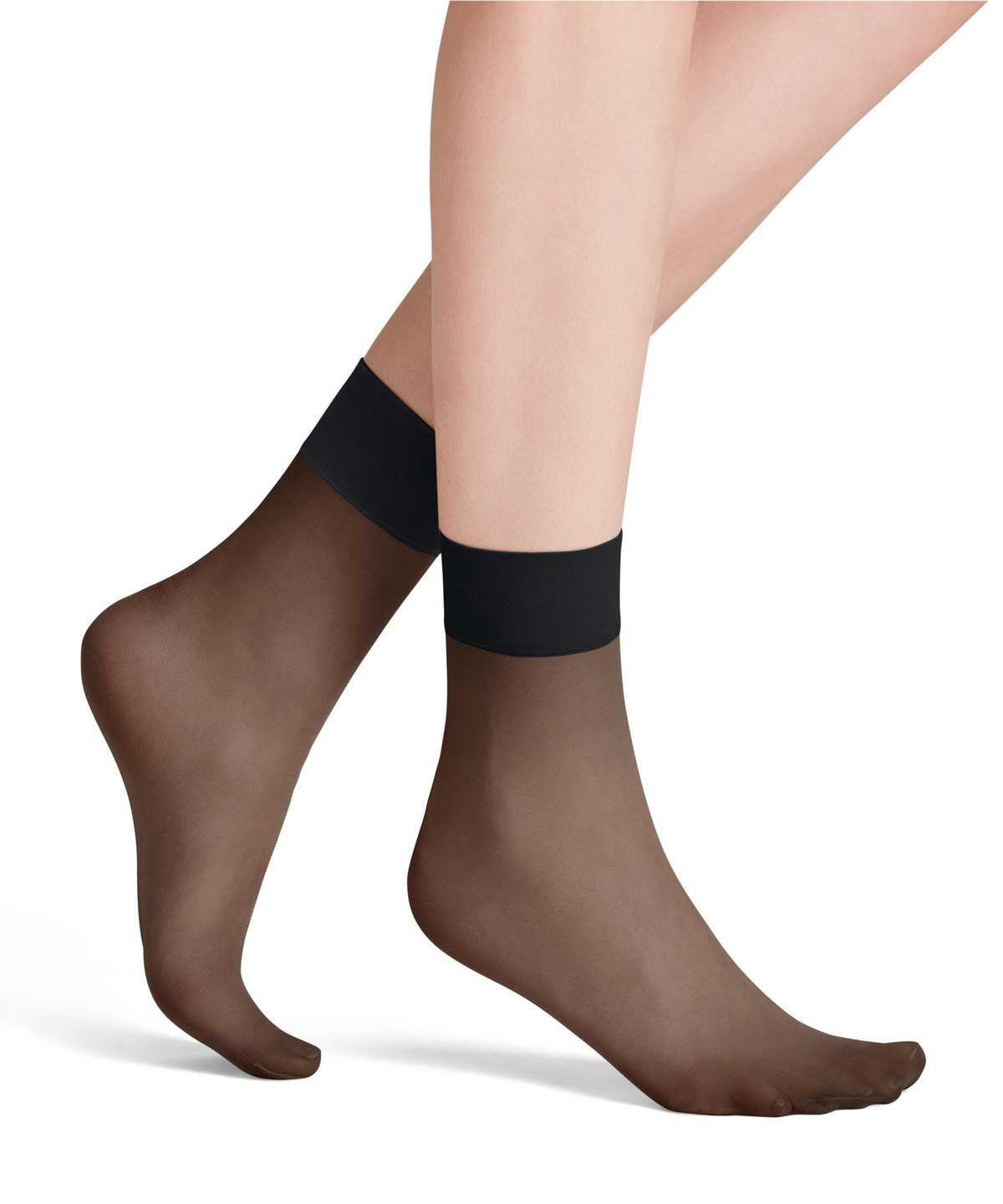 Falke Pure Matt 20 DEN Ankle socks Sokken Dames Zwart | SLK-980617