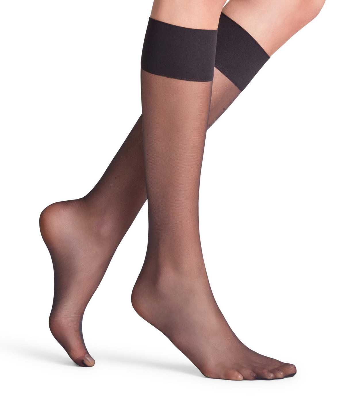 Falke Pure Matt 20 DEN Knee-high Socks Sokken Dames Zwart | XFD-417906