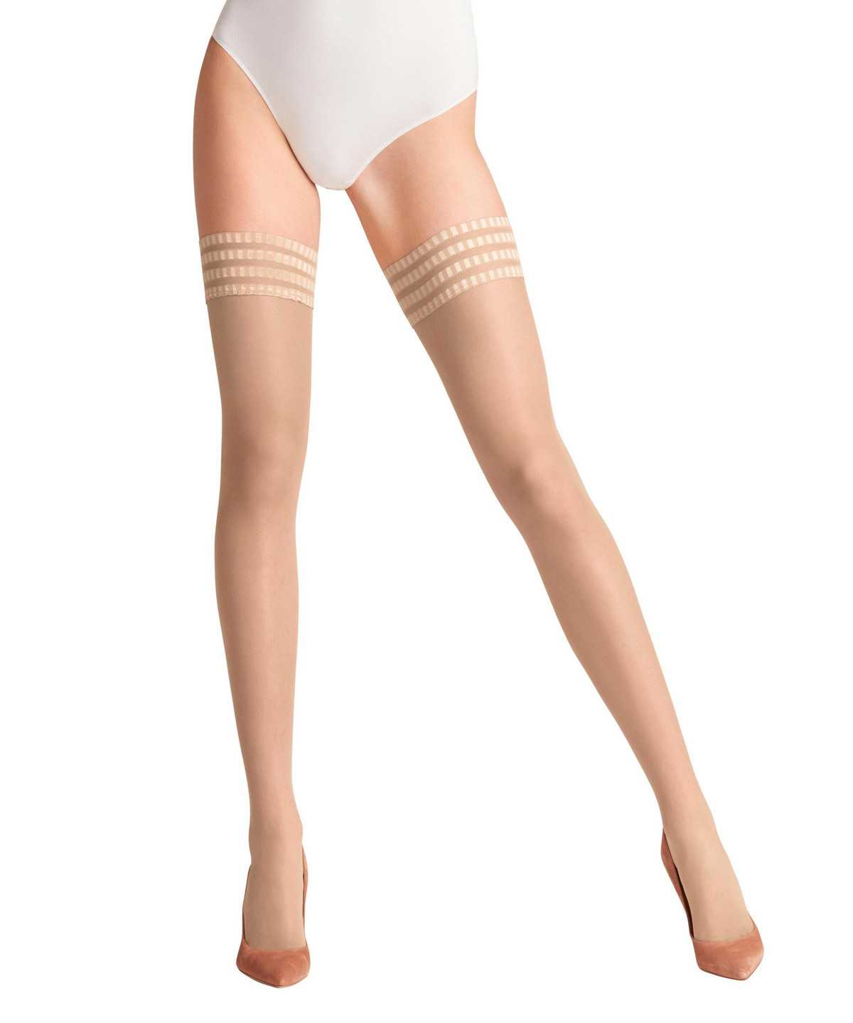 Falke Pure Matt 20 DEN Stay-ups Thigh Highs Dames Beige | CWB-785012