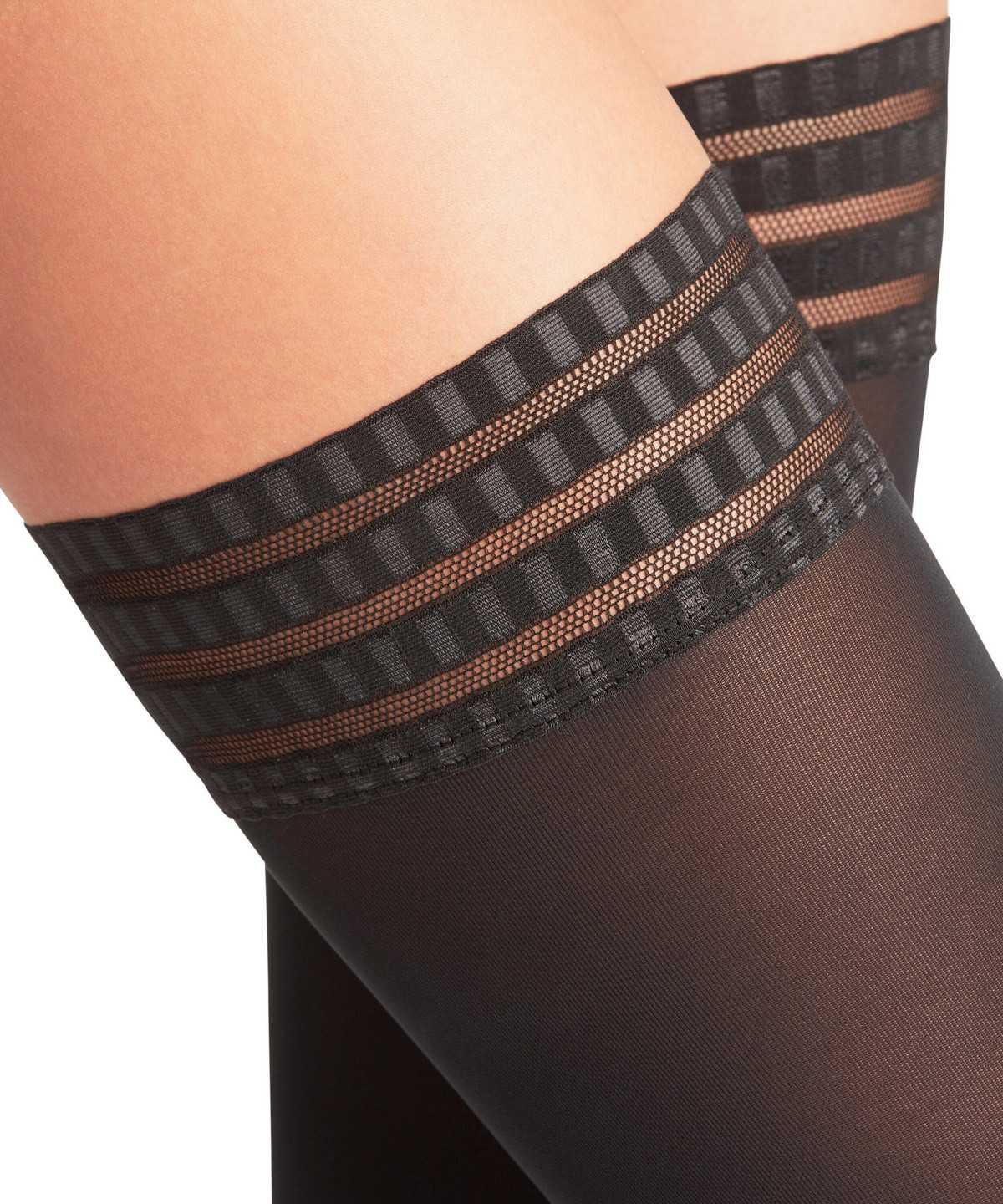 Falke Pure Matt 50 DEN Stay-ups Thigh Highs Dames Zwart | QRE-532084