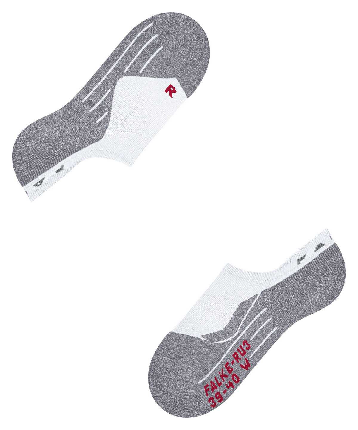 Falke RU3 Comfort Invisible Running Invisibles Sports Socks Dames Wit | KBI-064892