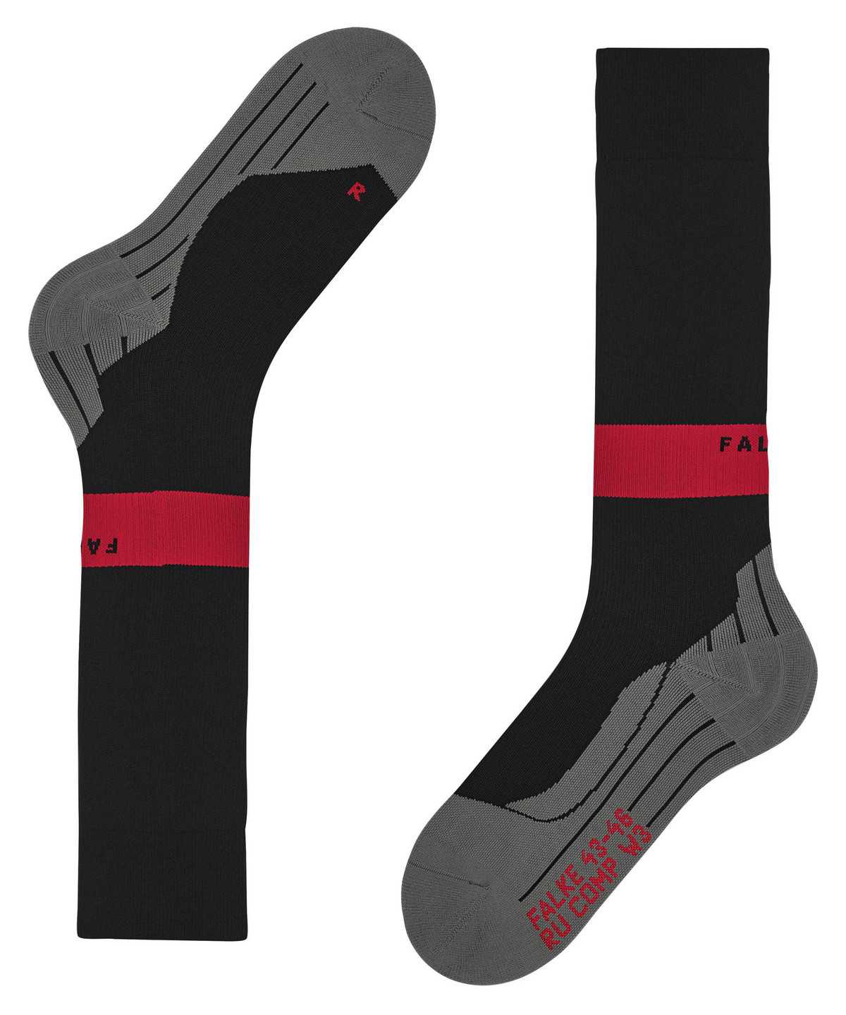 Falke RU Compression Energy Running Knee-high Socks Sokken Heren Zwart | UBL-902518